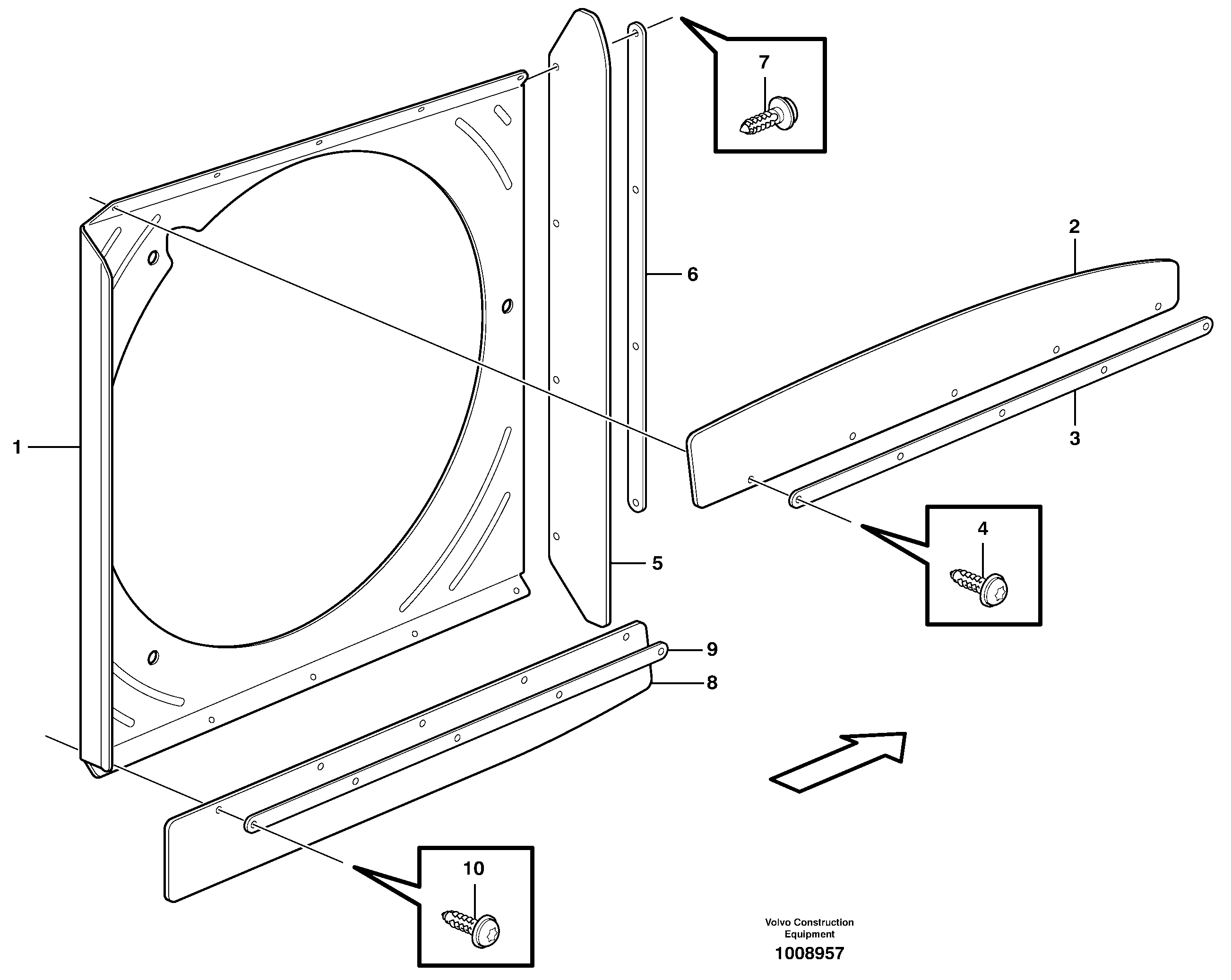 Fan shroud, Intercooler S/N - 15000 — volvo parts diagram