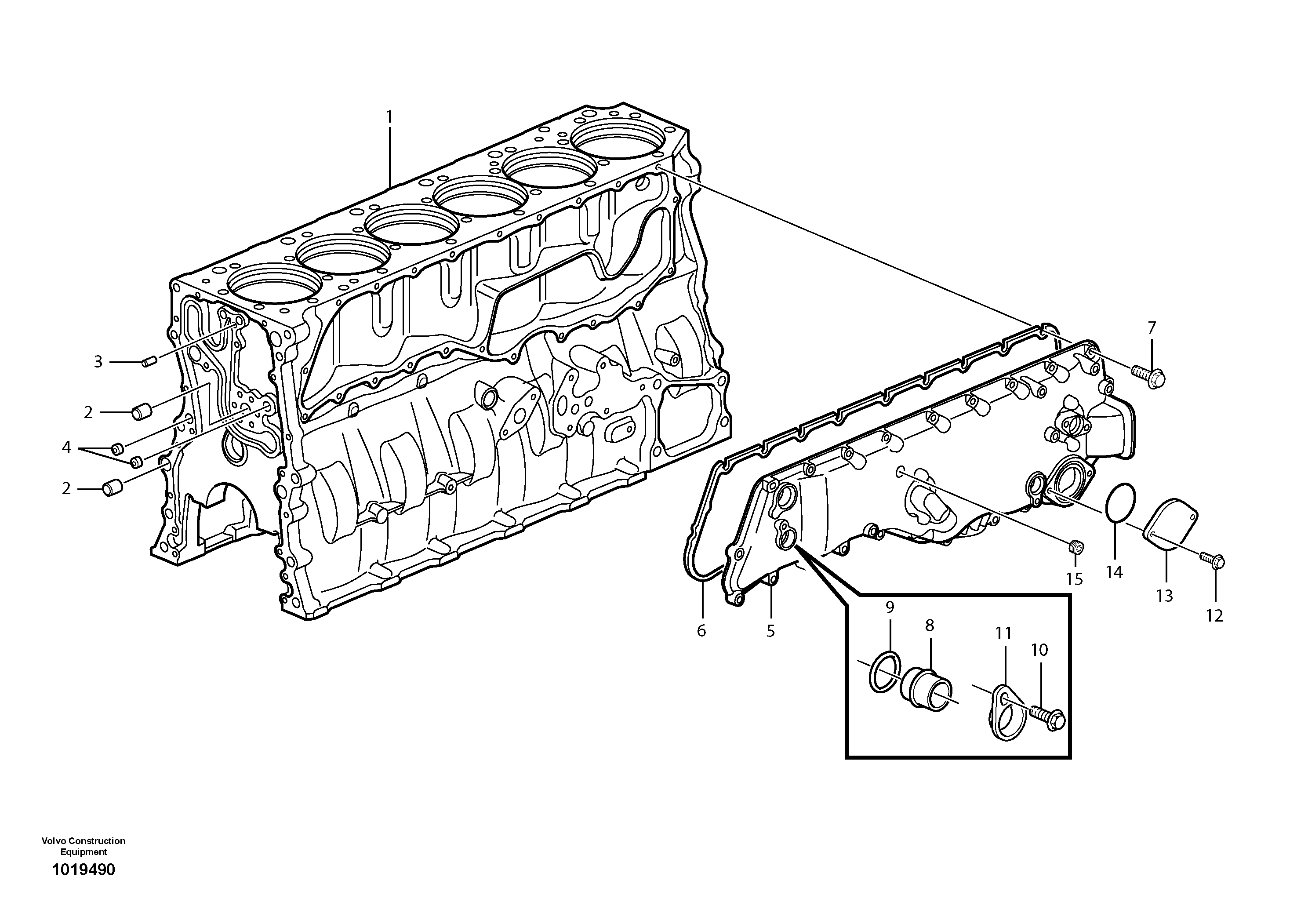 Cylinder block — volvo parts diagram