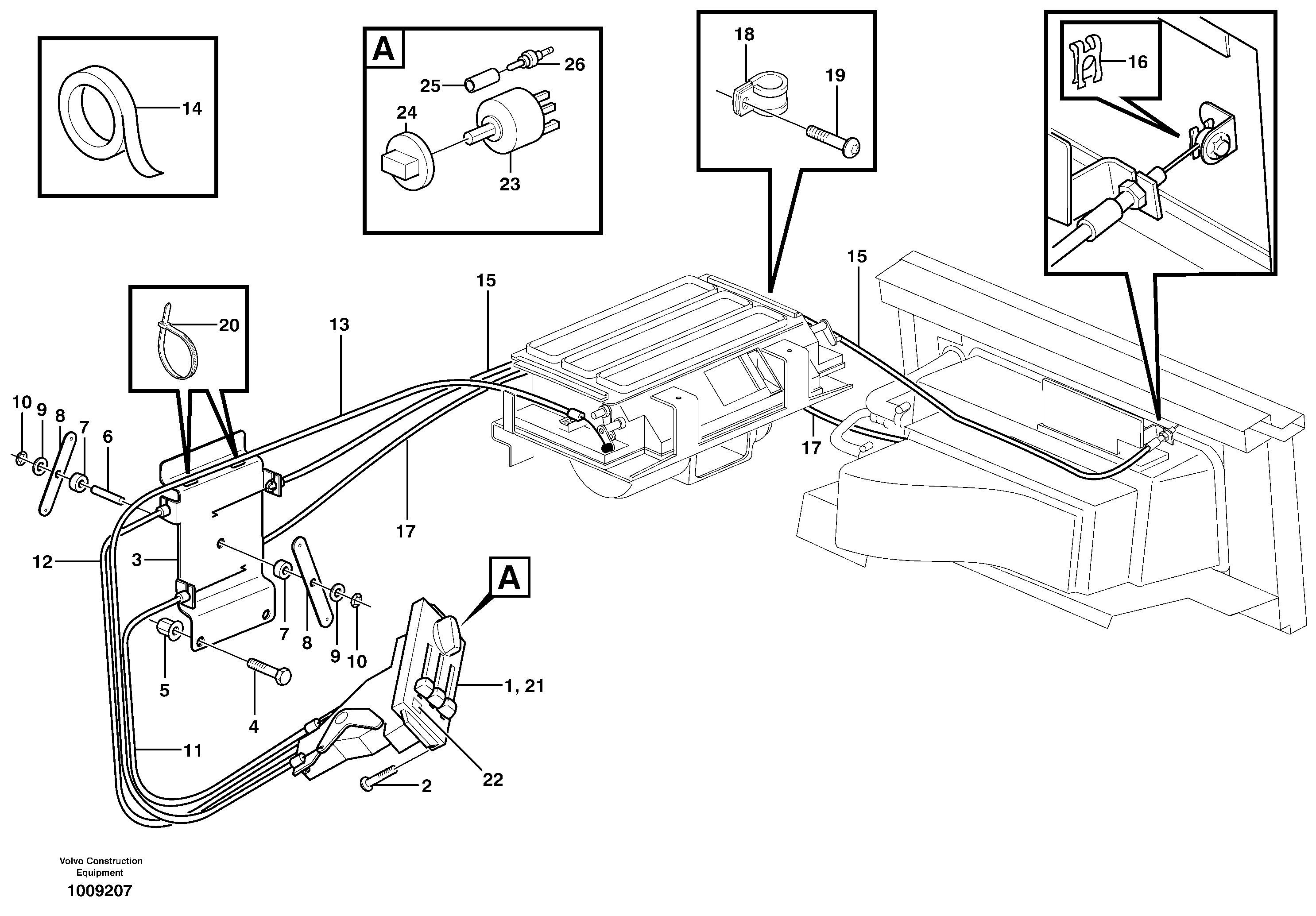 Air distribution, controls — volvo parts diagram