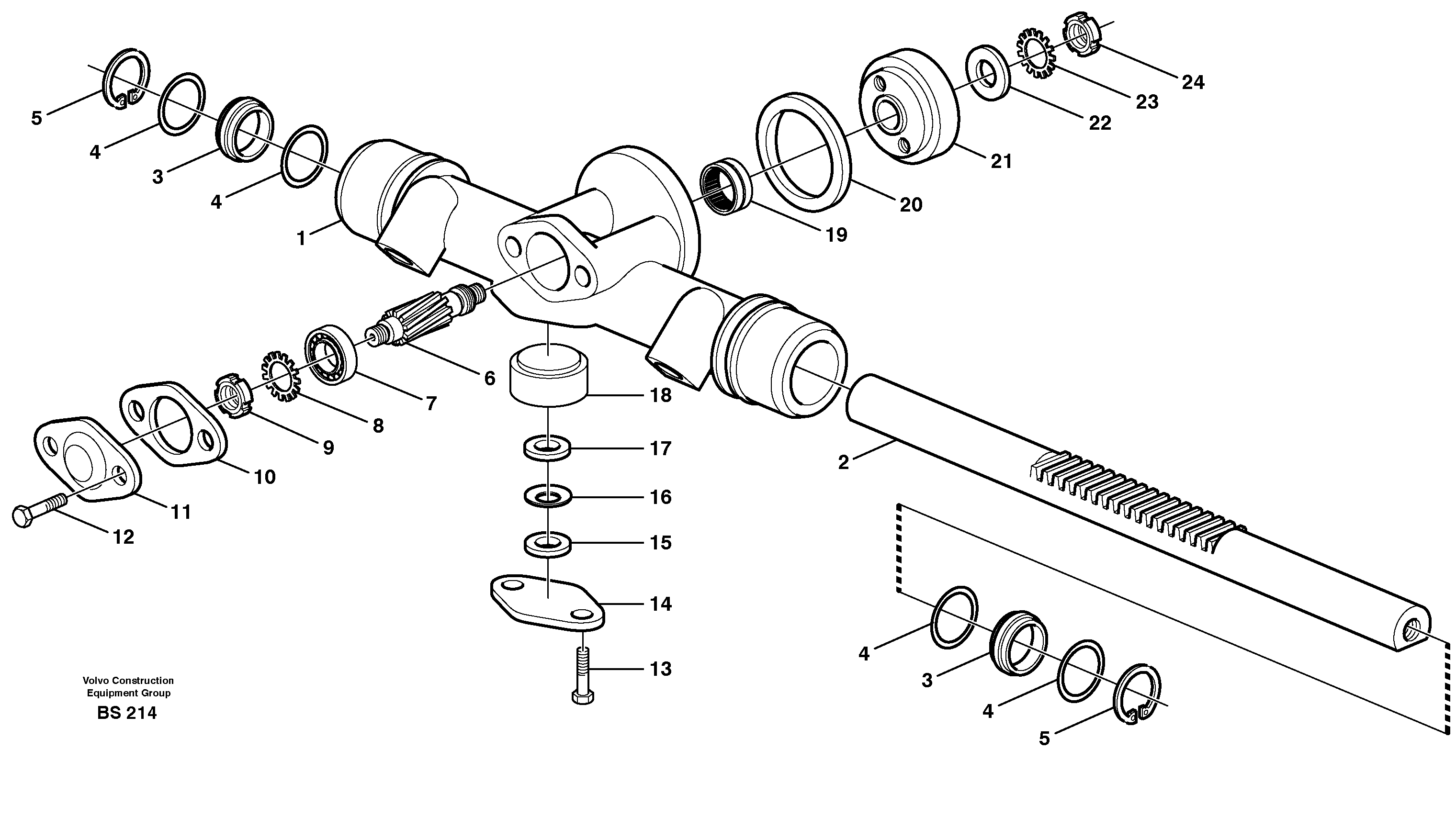 Rack gear — volvo parts diagram