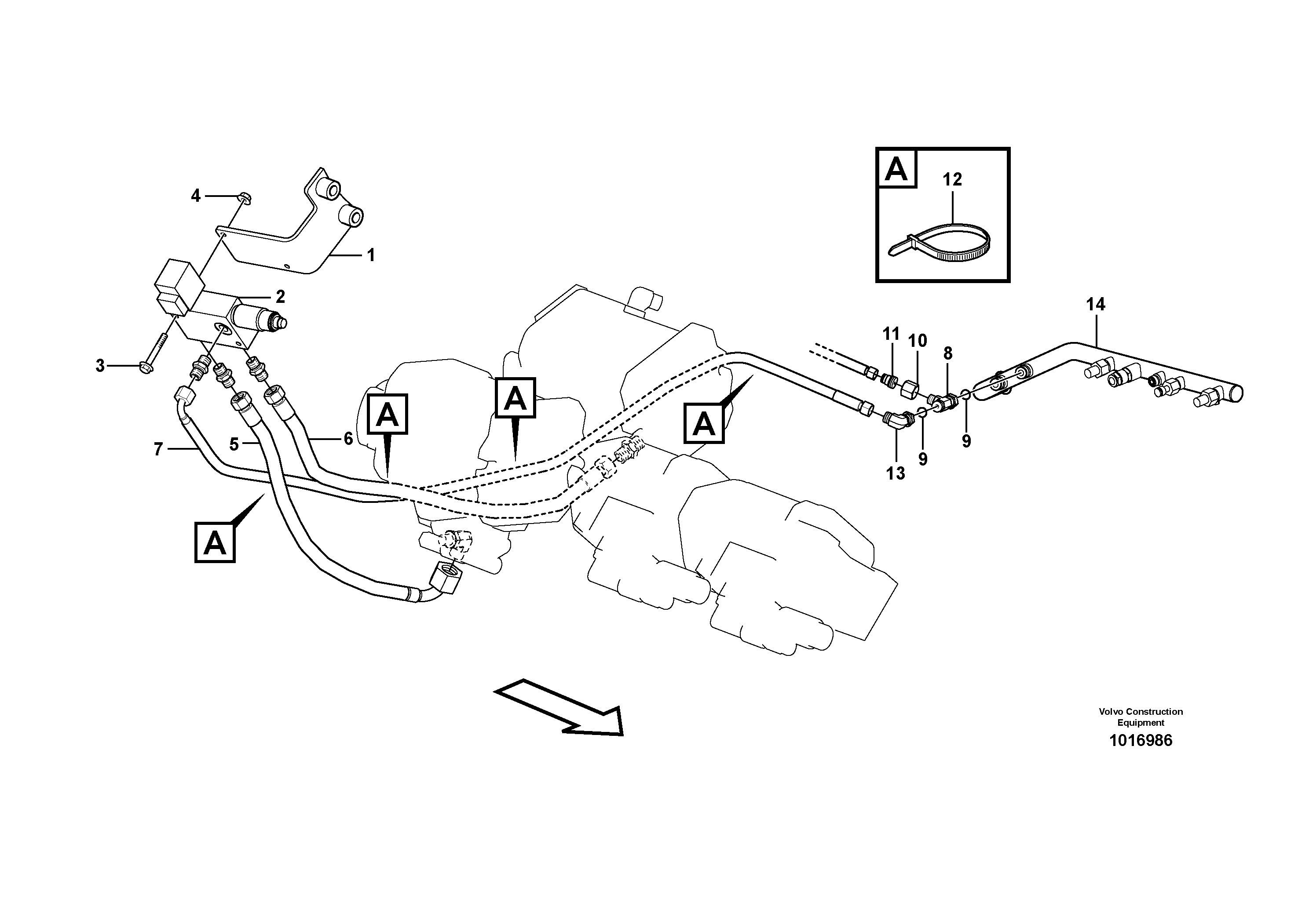 Hydraulic pump - reduction  S/N 13678, 13689 - — volvo parts diagram