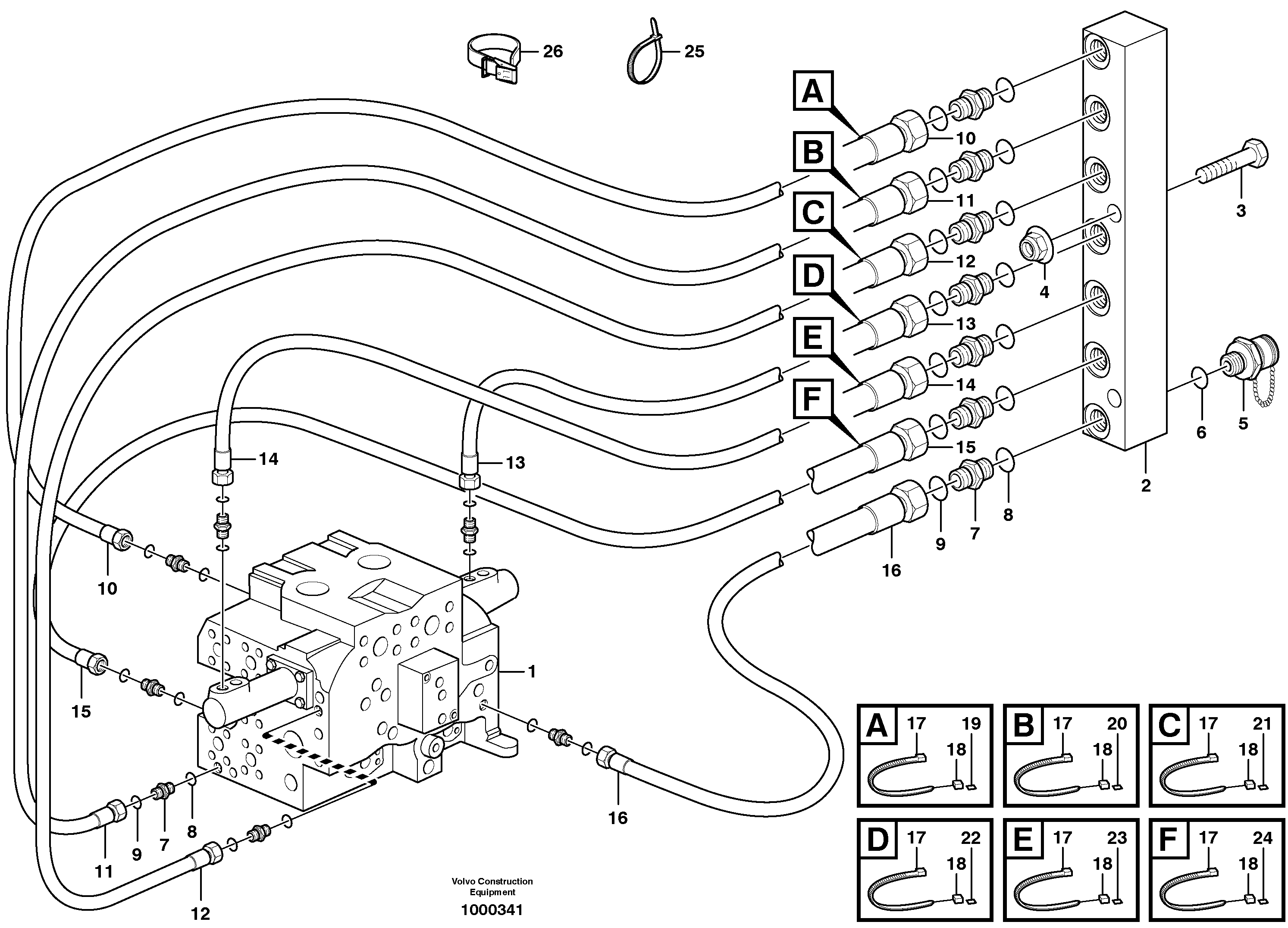 Hydraulic system, motor unit — volvo parts diagram