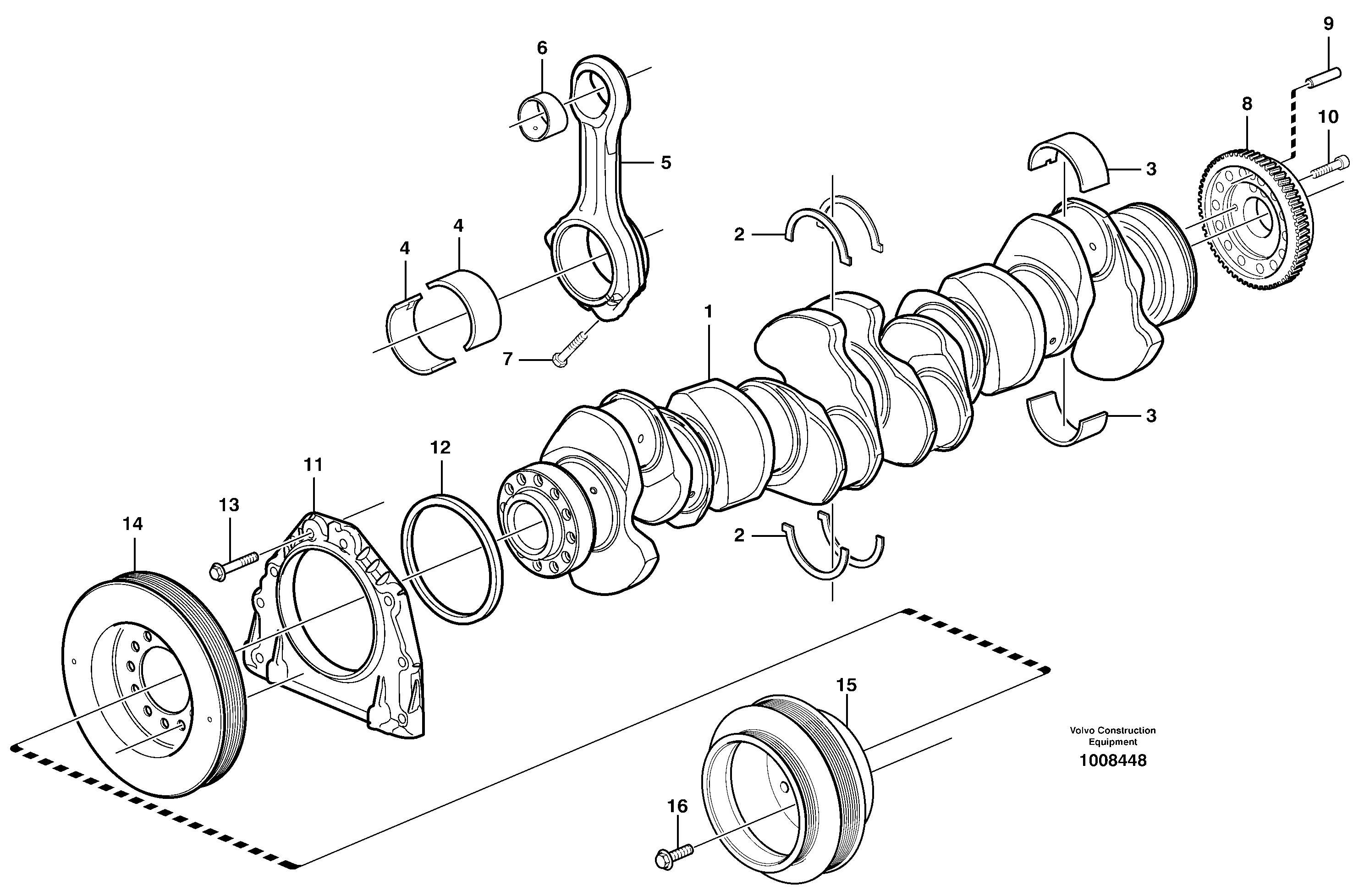 Crankshaft and related parts — volvo parts diagram