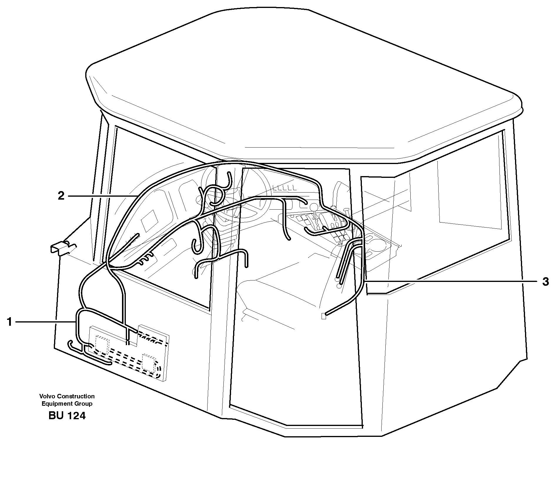 Cable harnesses, cab  CAB 12775 - — volvo parts diagram