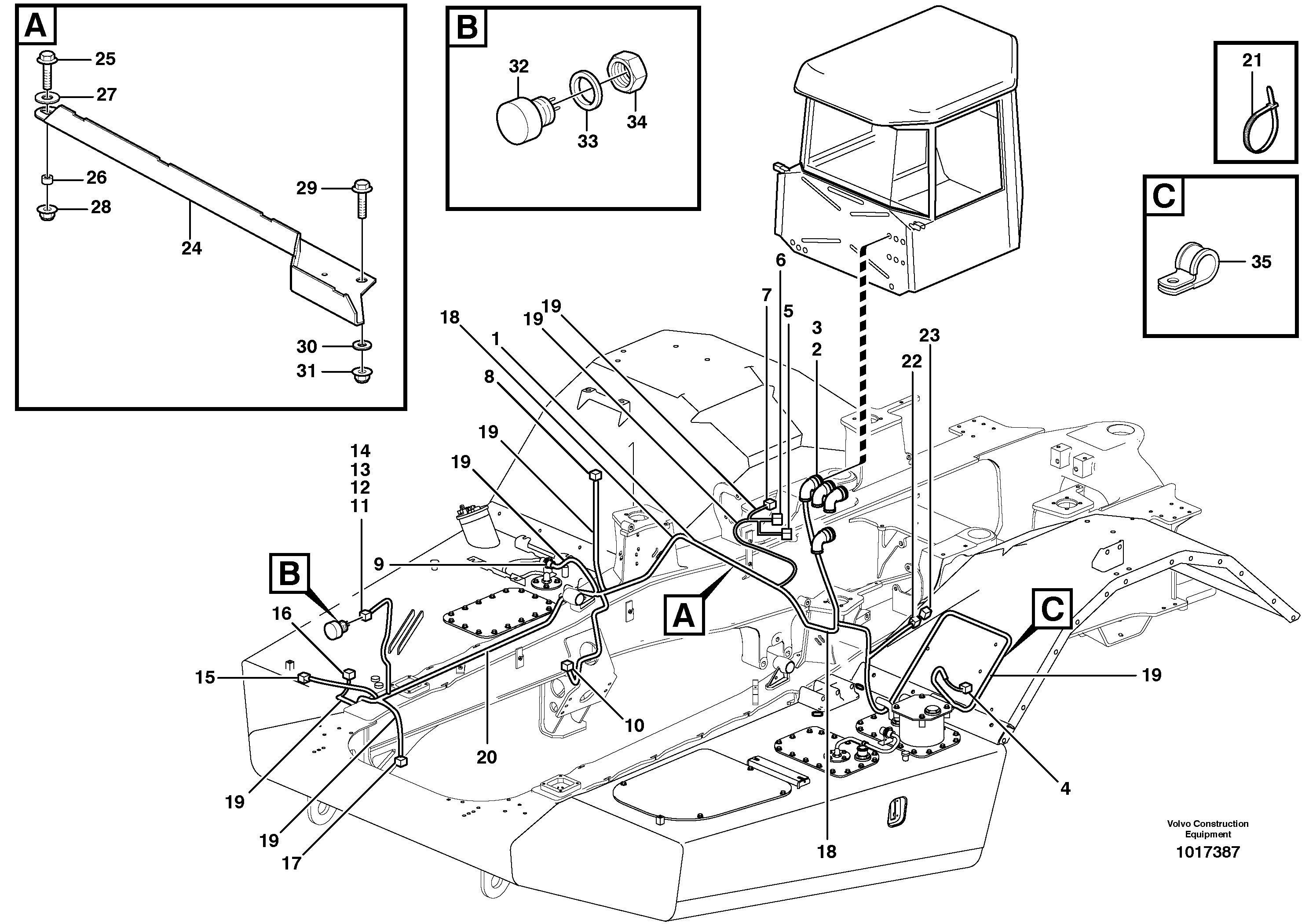 Cable harnesses, front — volvo parts diagram