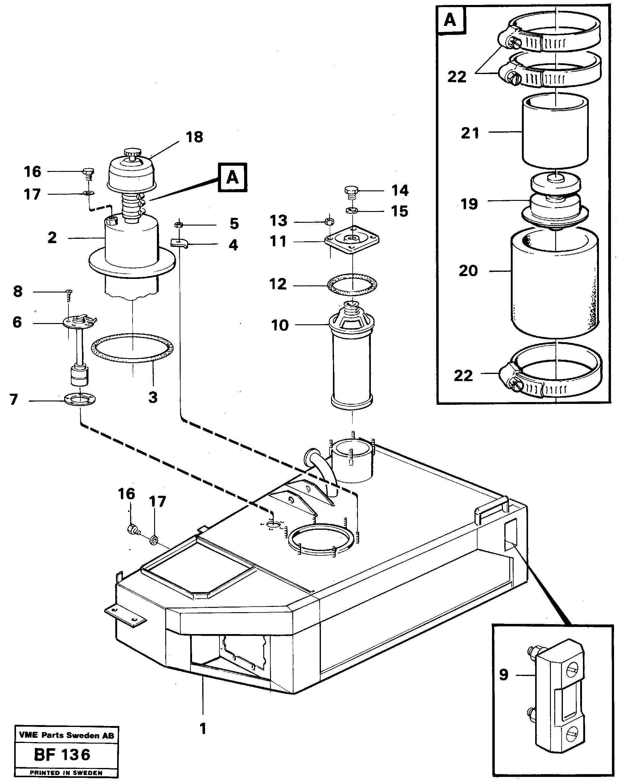 Hydraulic tank — volvo parts diagram