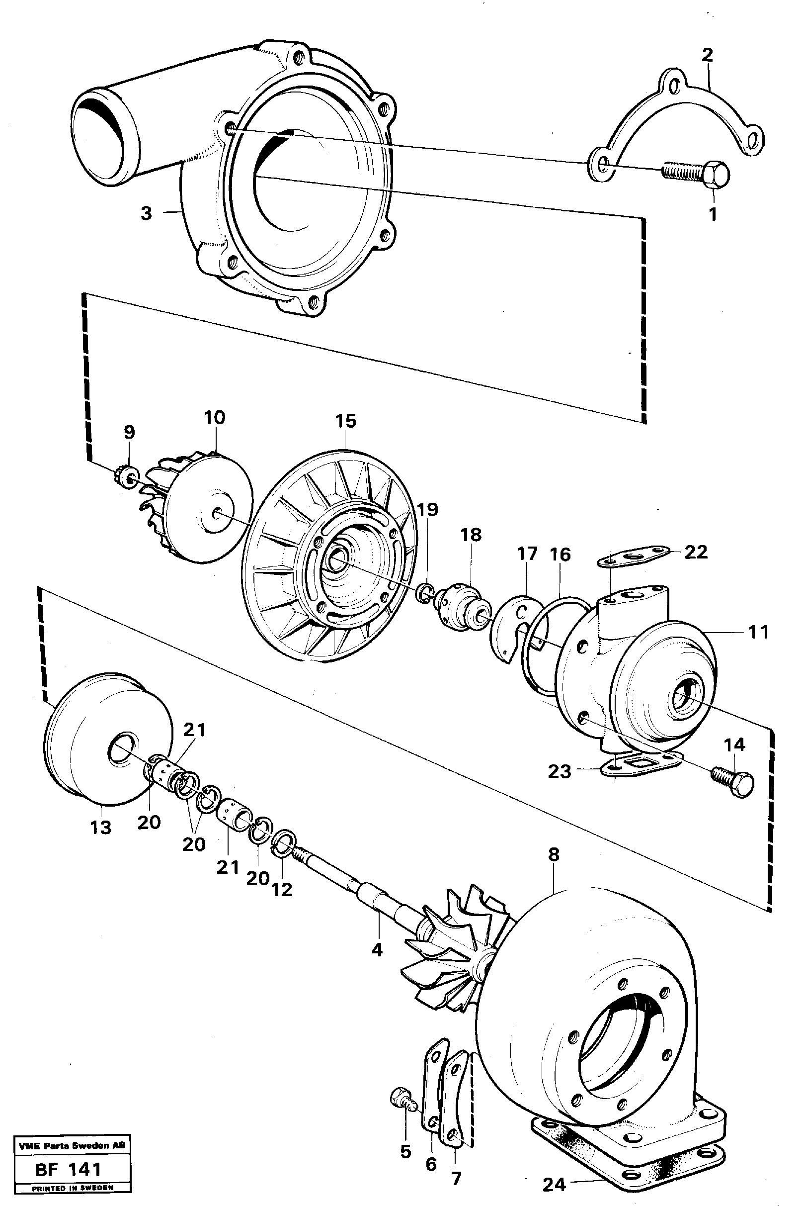 Turbo charger — volvo parts diagram