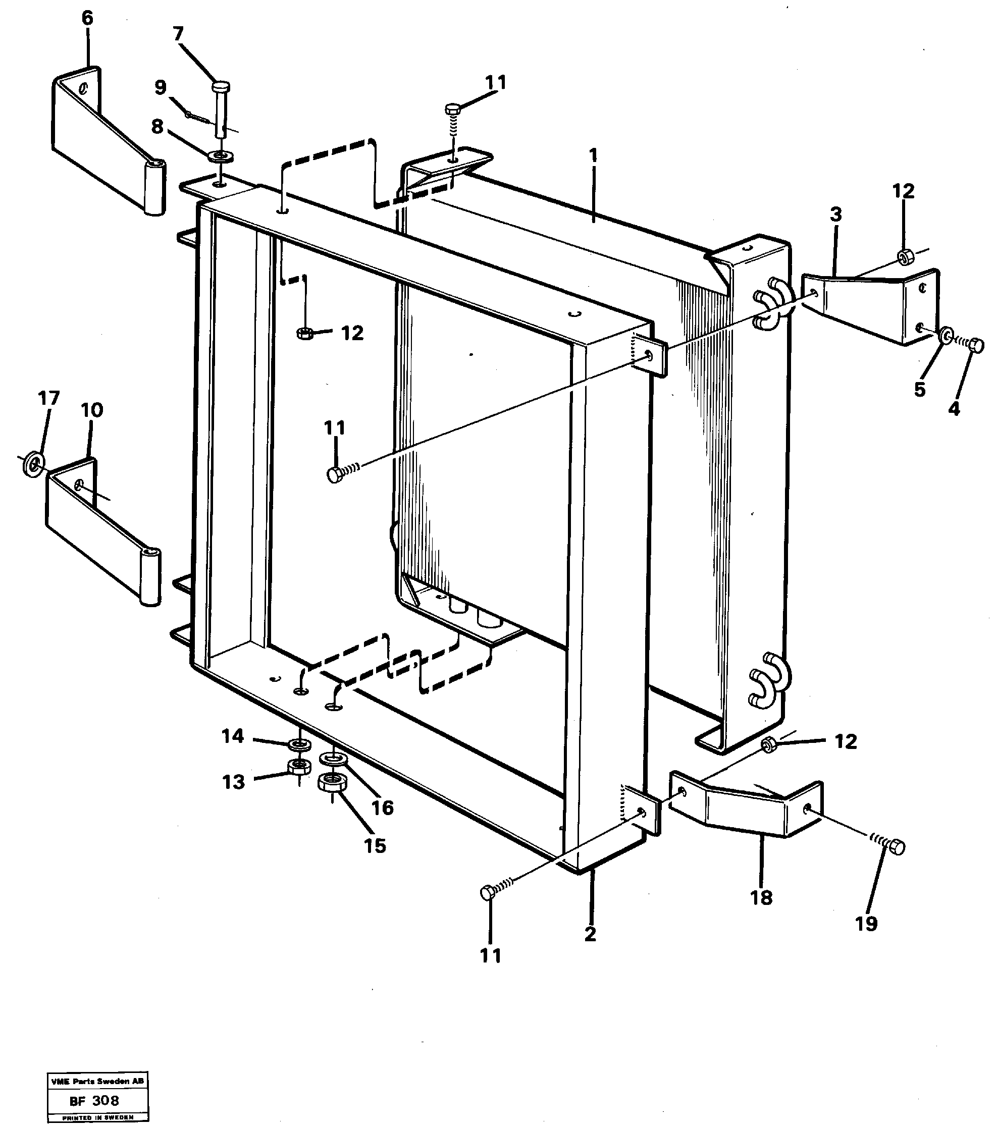 Air-conditioning condenser, fitting  90519 — volvo parts diagram