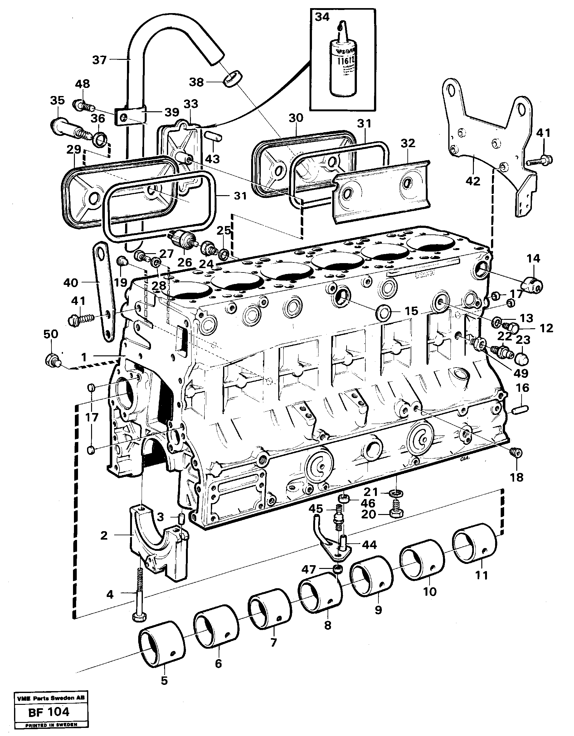 Cylinder block — volvo parts diagram
