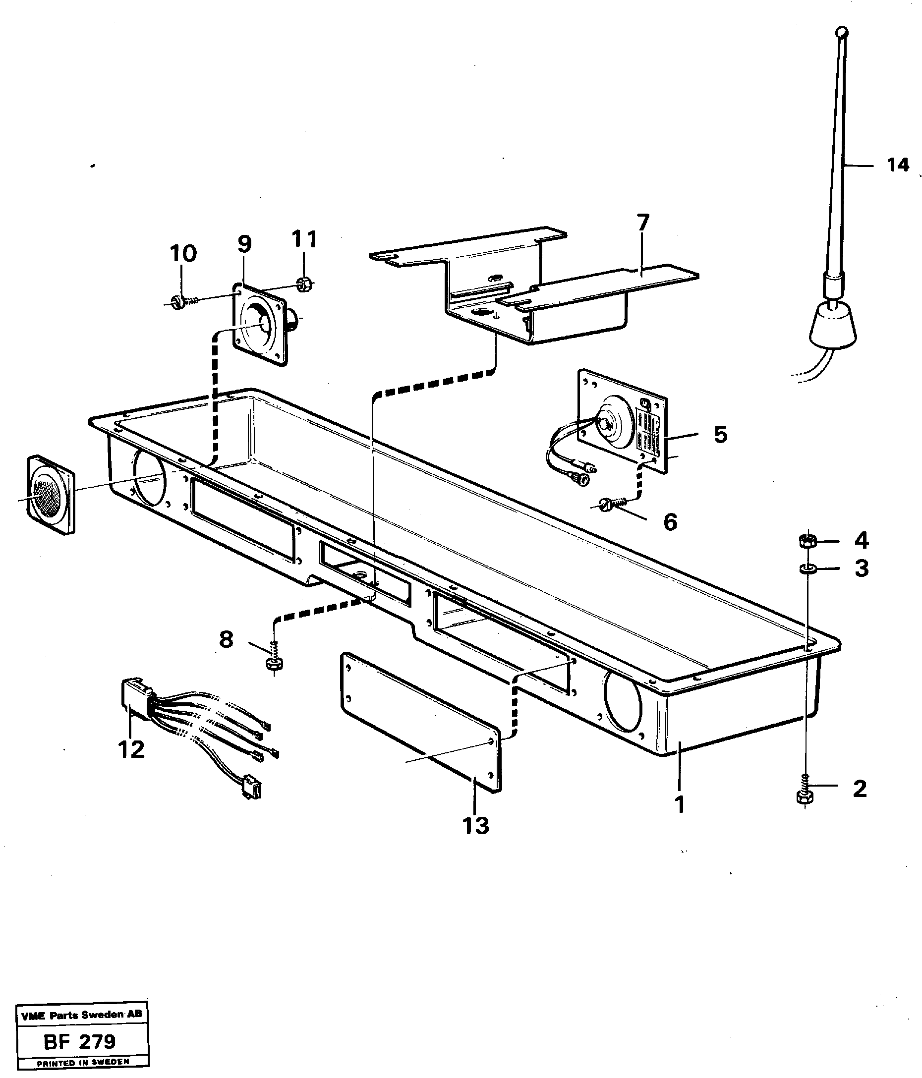 Radio panel  91909  92023 — volvo parts diagram