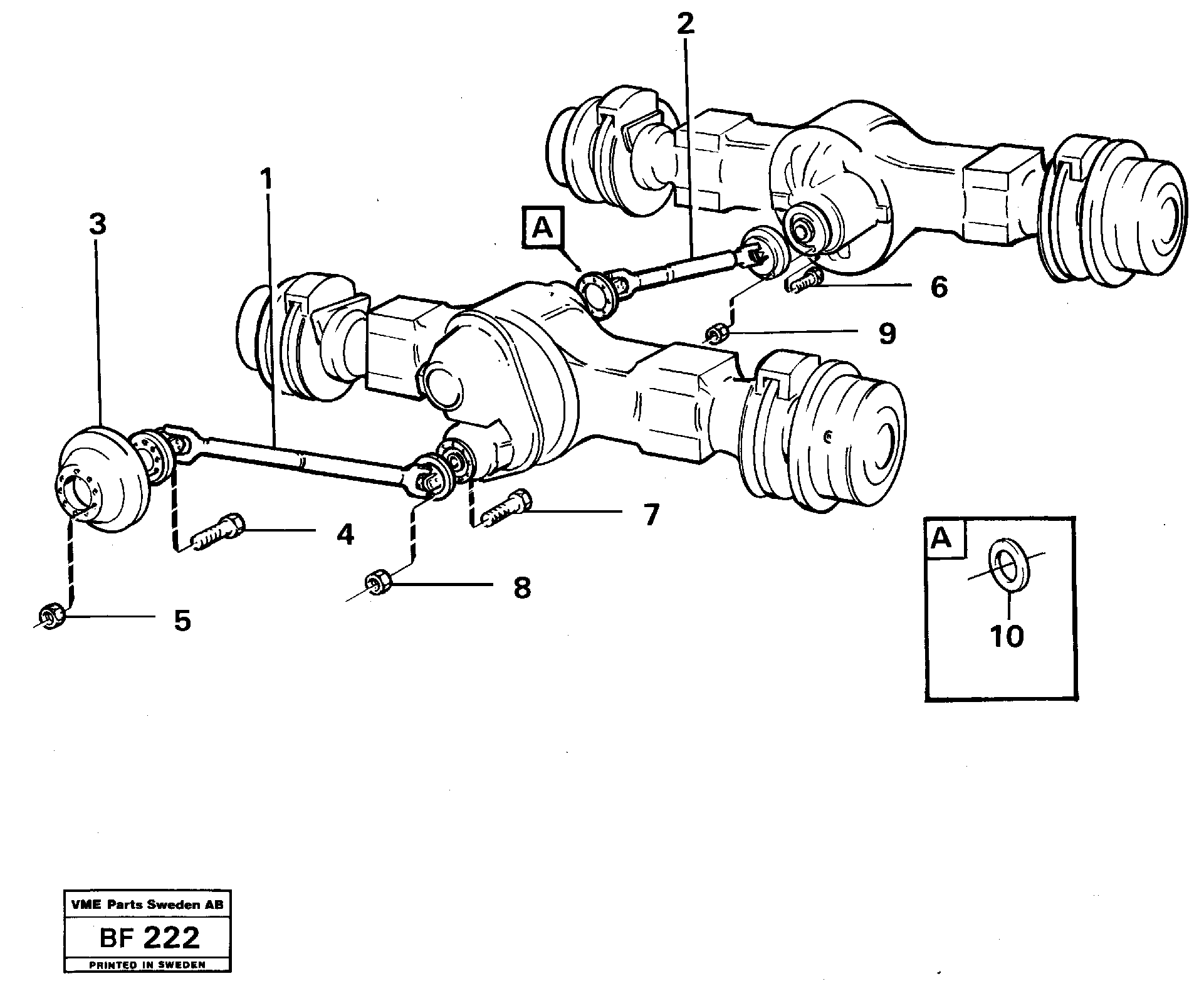 Propeller shaft, trailer — volvo parts diagram