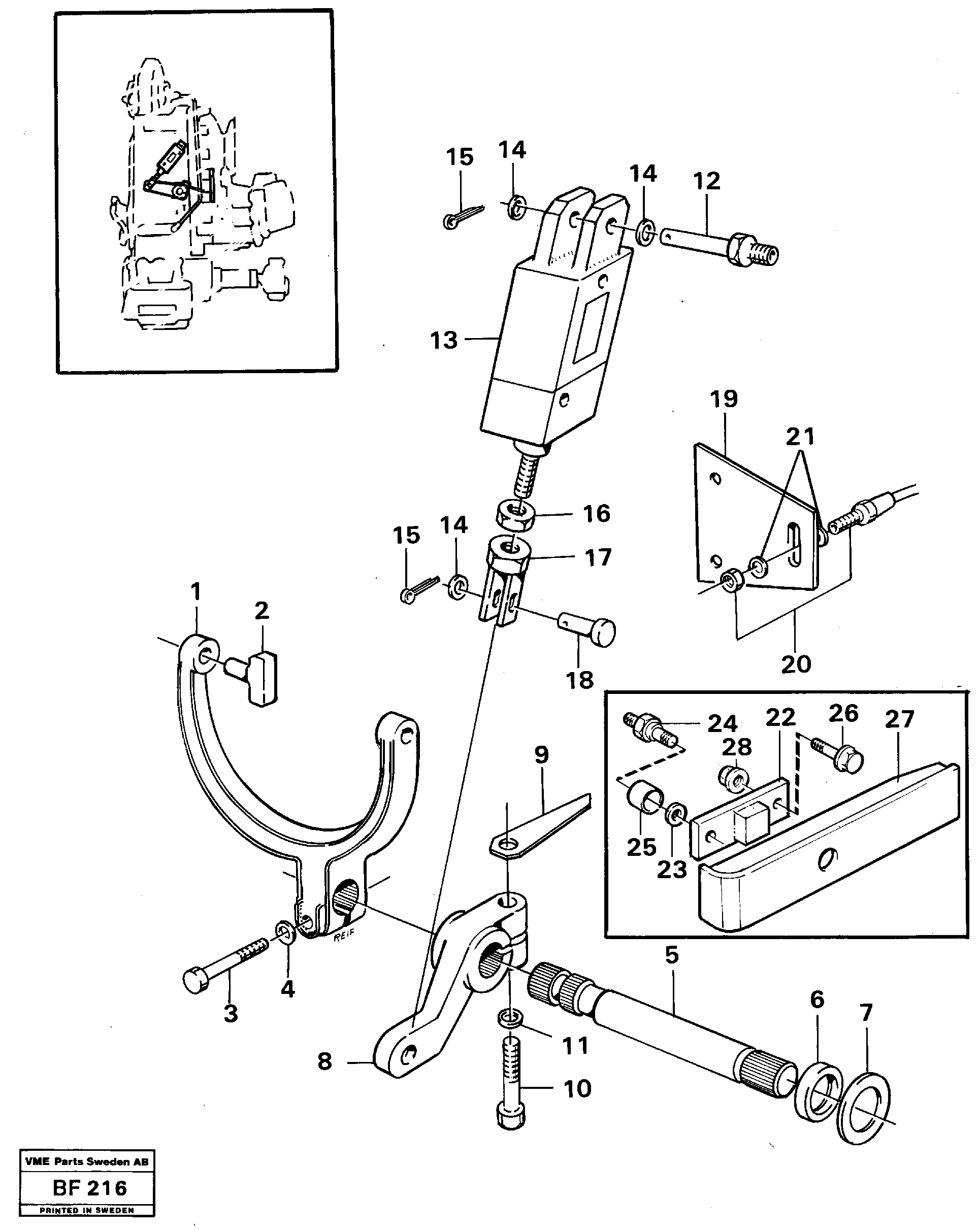 Control for high and low gear — volvo parts diagram