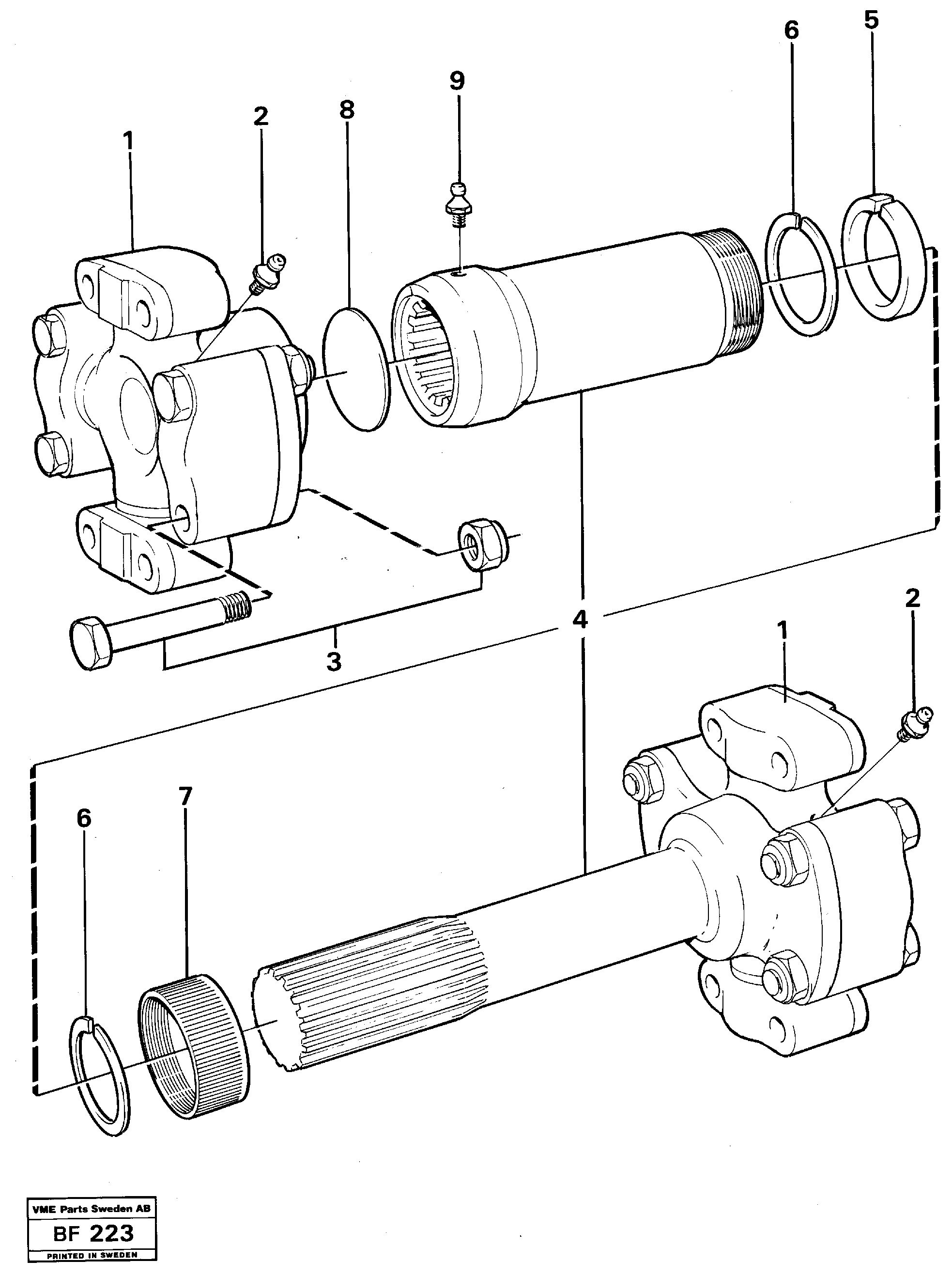 Propeller shaft — volvo parts diagram