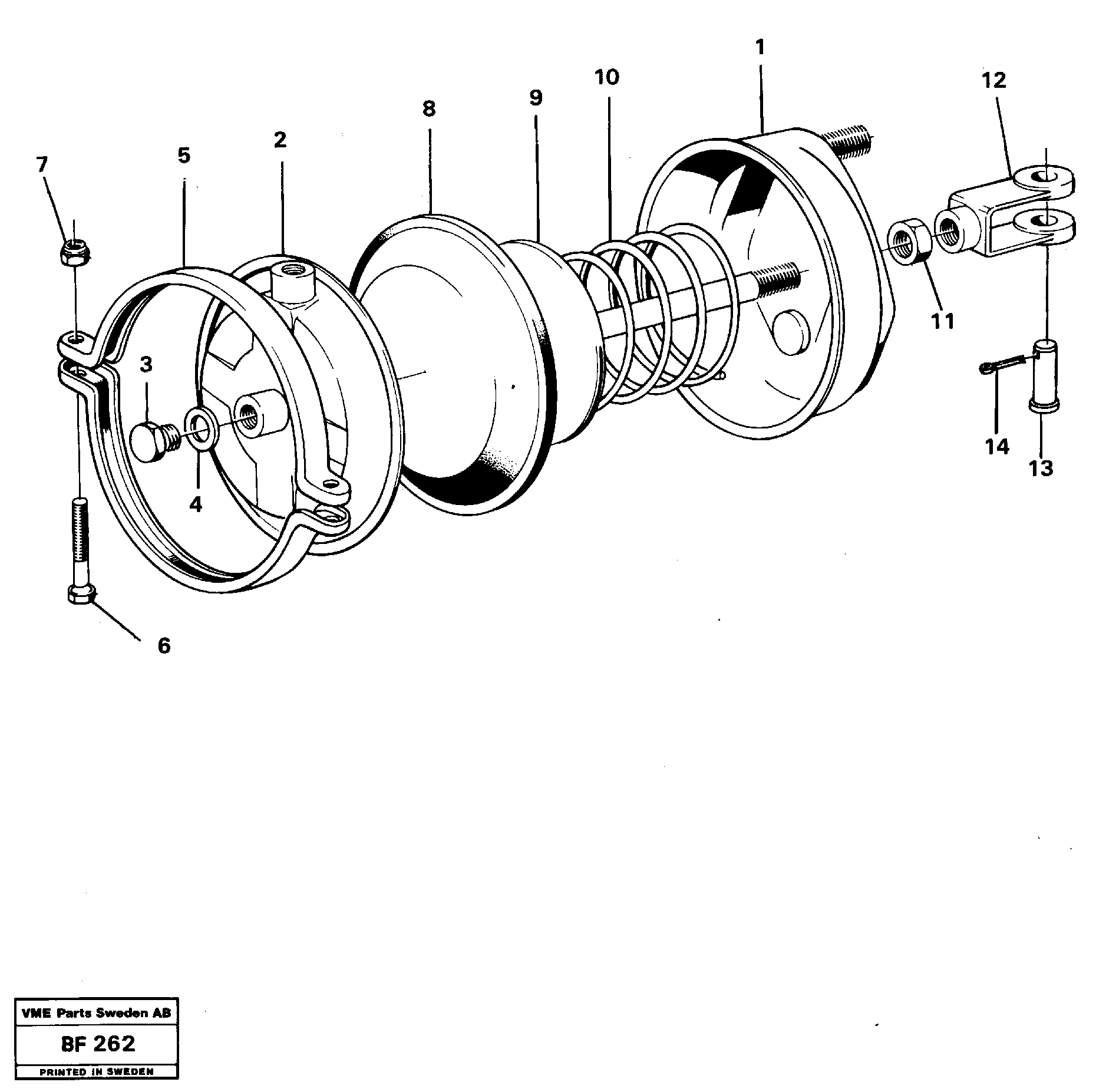 Control cylinder  91928, SER NO - 7720 — volvo parts diagram