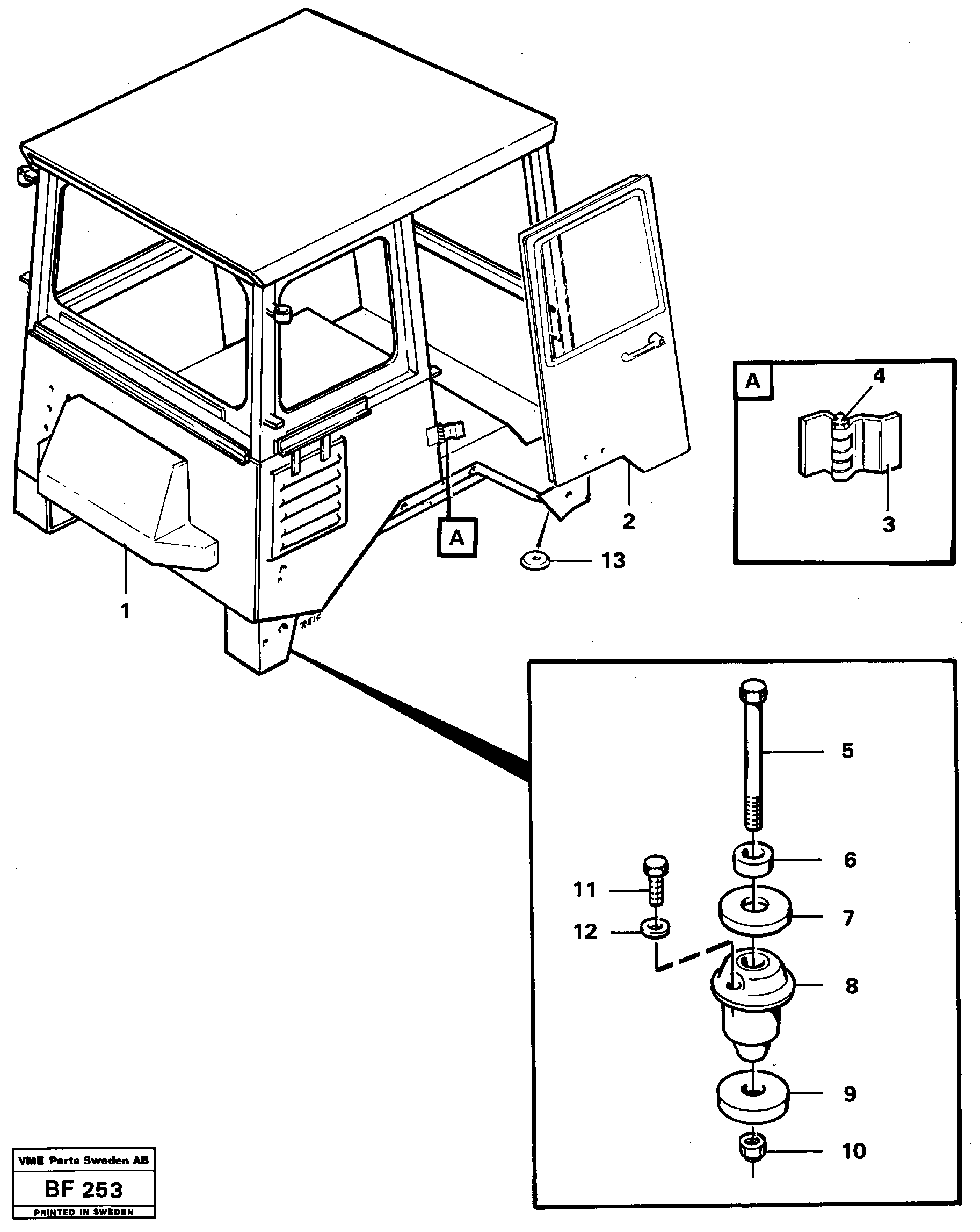 Drivers cab — volvo parts diagram