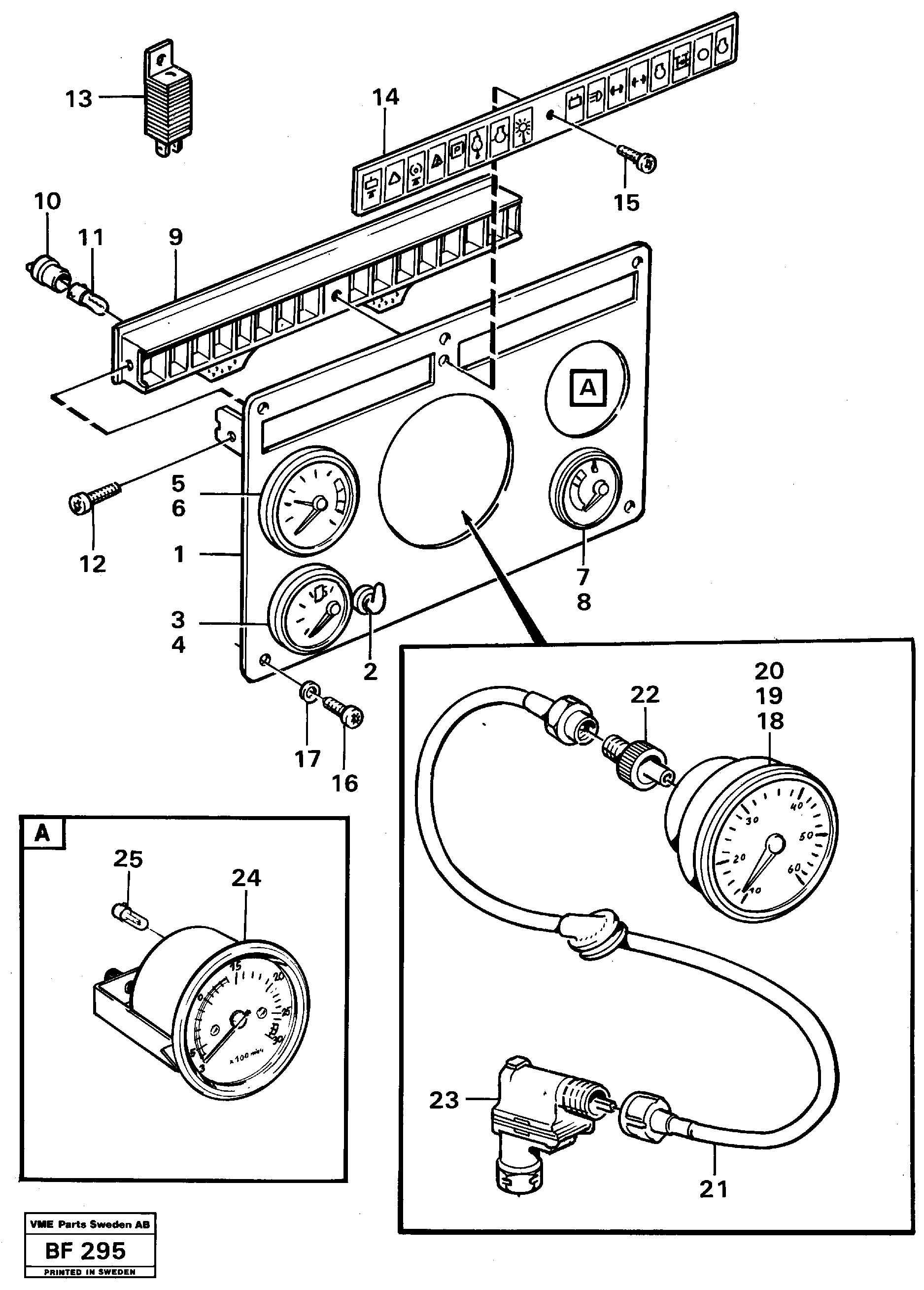 Instrument panel, middle — volvo parts diagram
