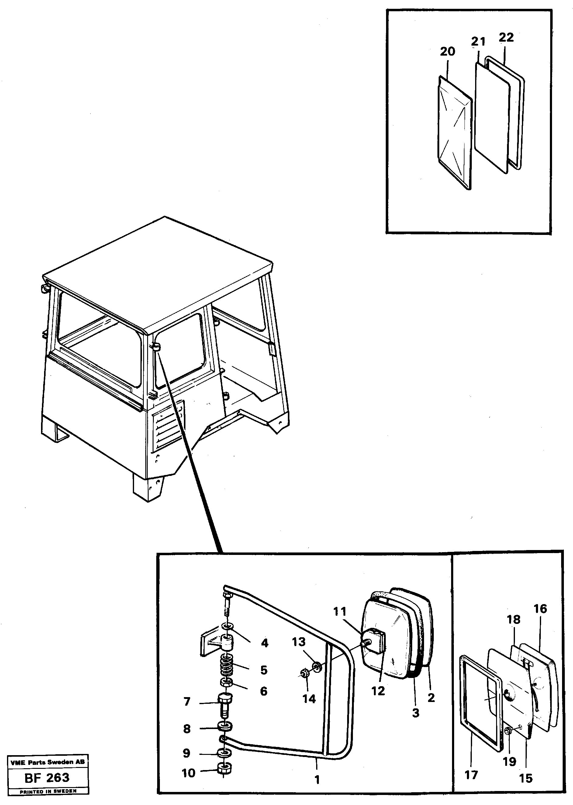 Rear view mirror  Cab - 7649 — volvo parts diagram