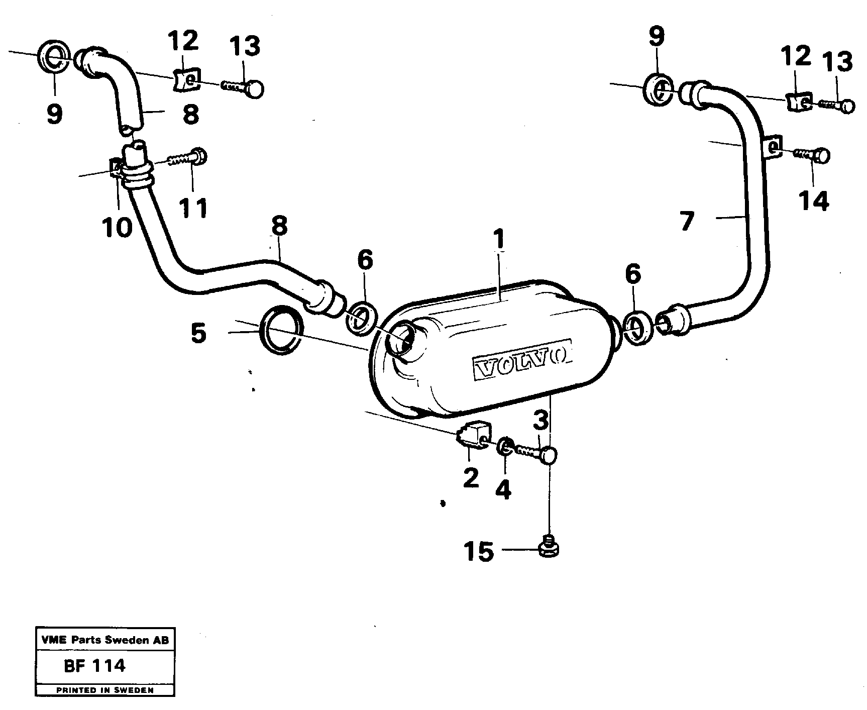 Oil cooler — volvo parts diagram