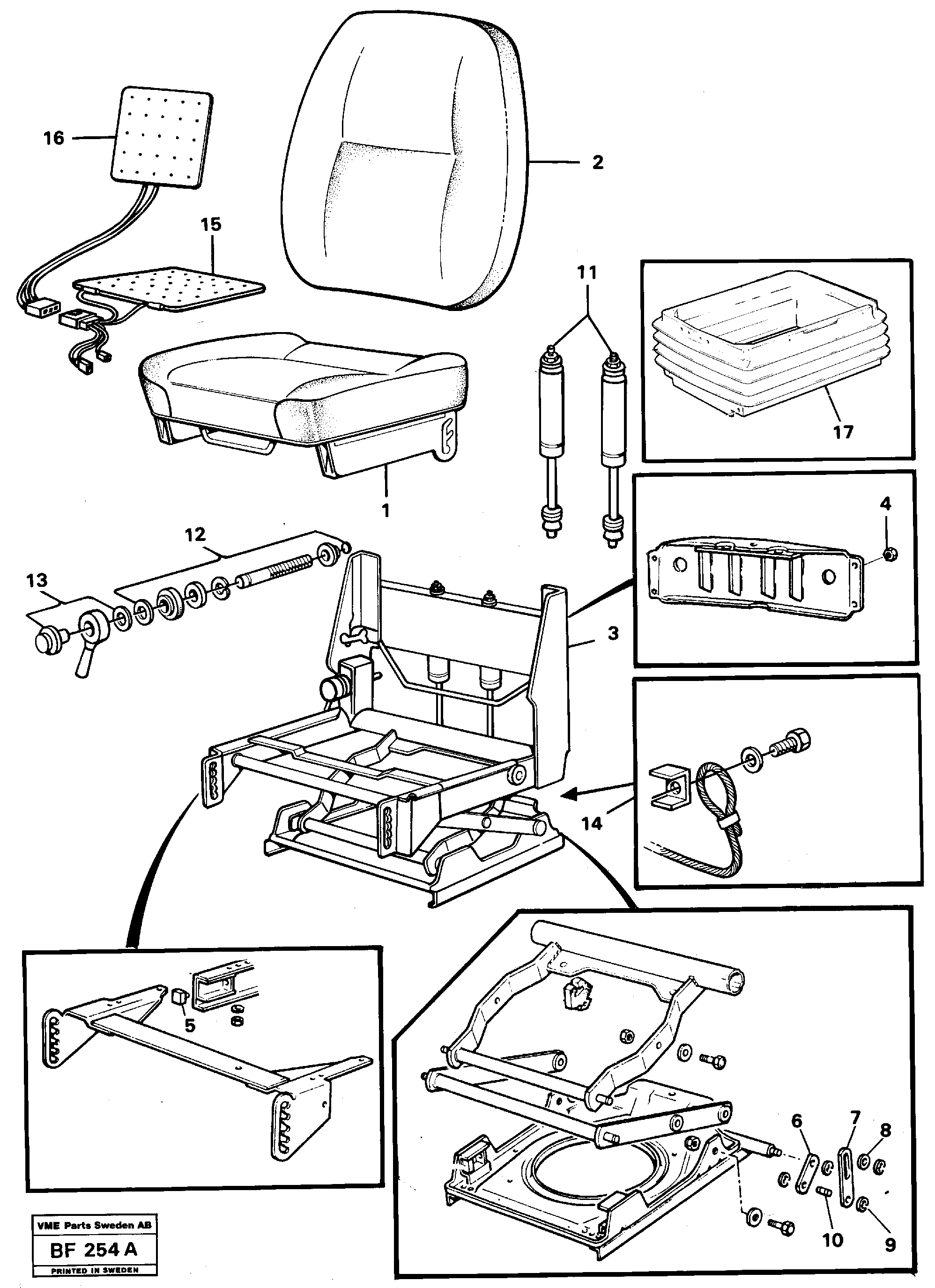 Operator's seat — volvo parts diagram
