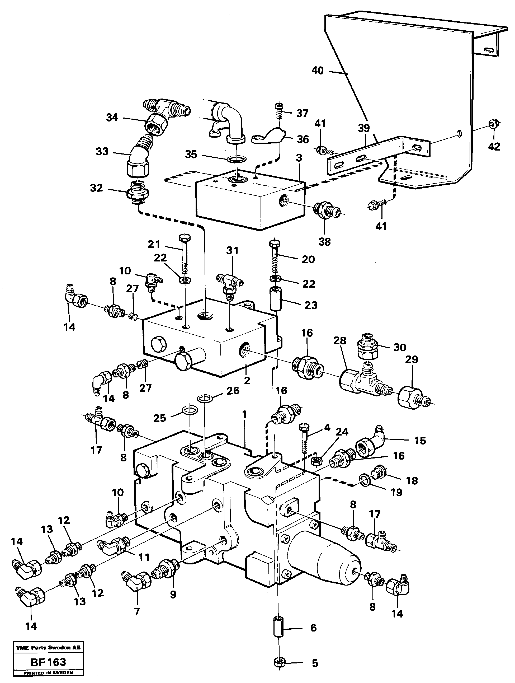 Control valve with fitting parts — volvo parts diagram