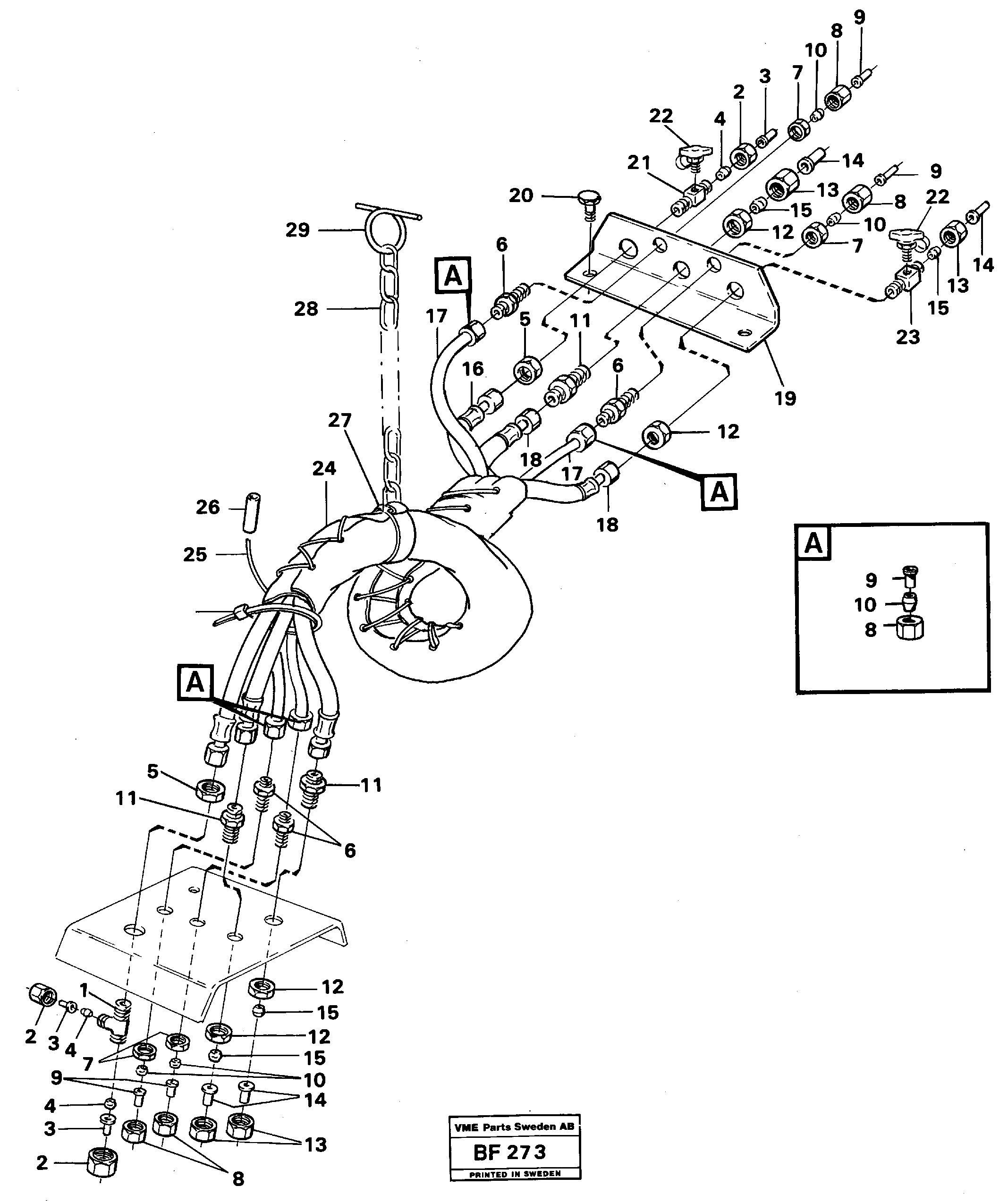 Hoses over hitch — volvo parts diagram