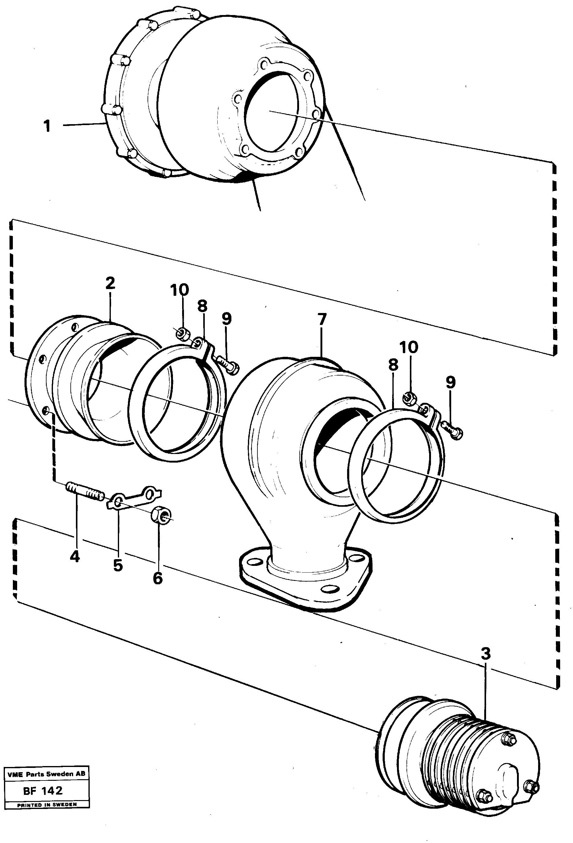 Exhaust pressure regulator with Fitting Parts — volvo parts diagram