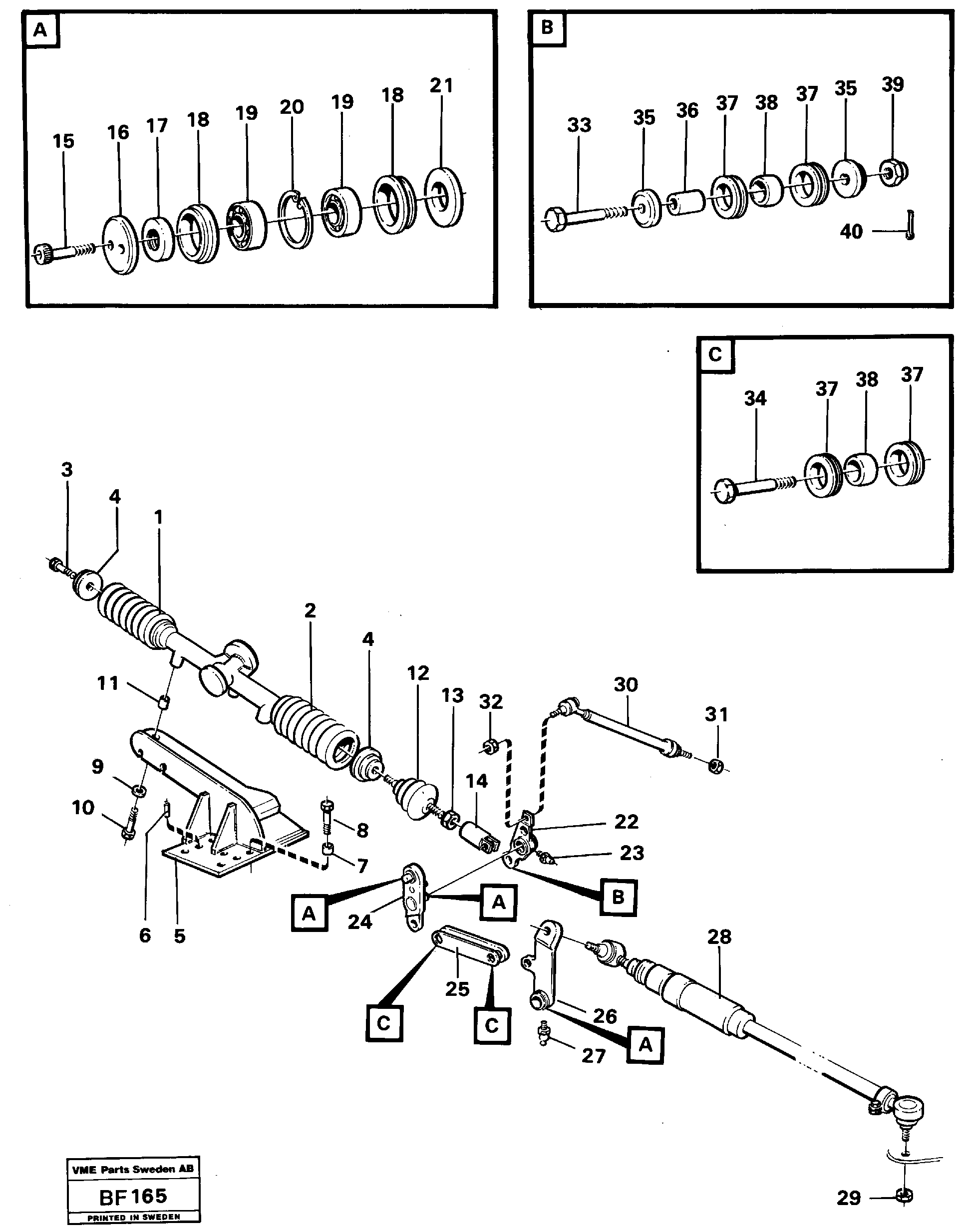 Steering linkage — volvo parts diagram