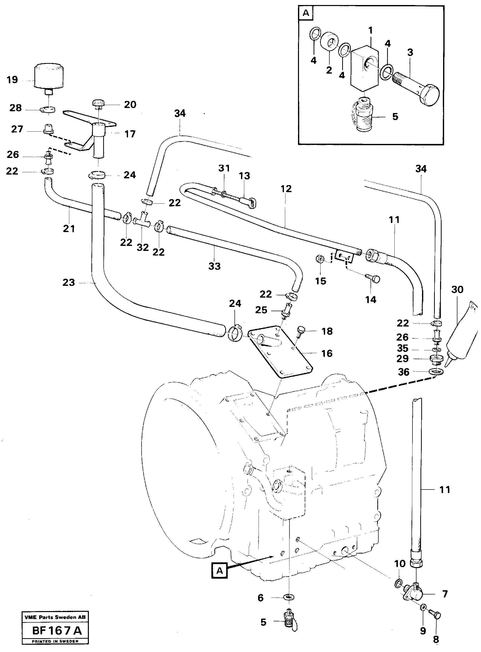 Oil dipstick — volvo parts diagram