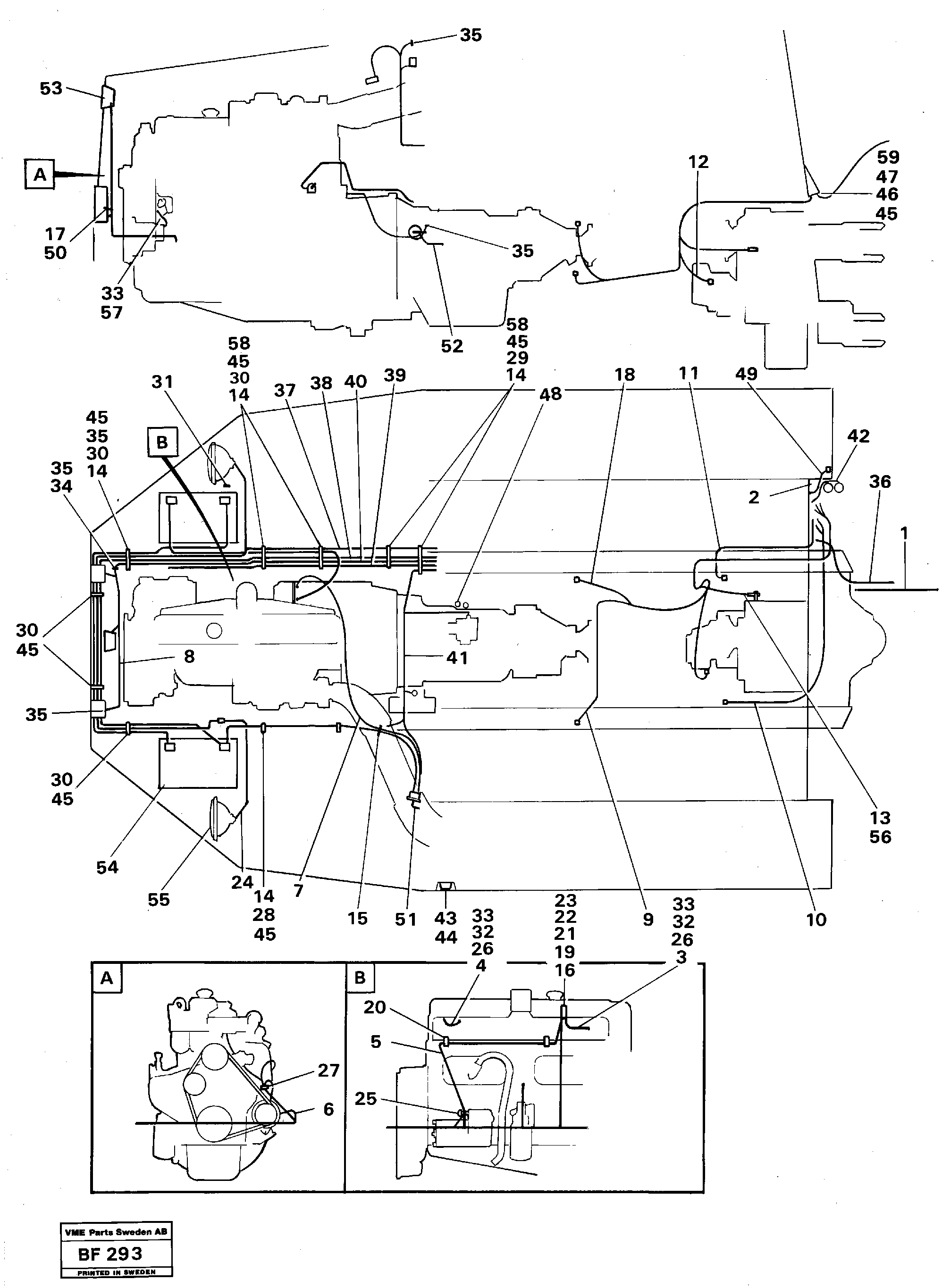 Electrical system Front — volvo parts diagram