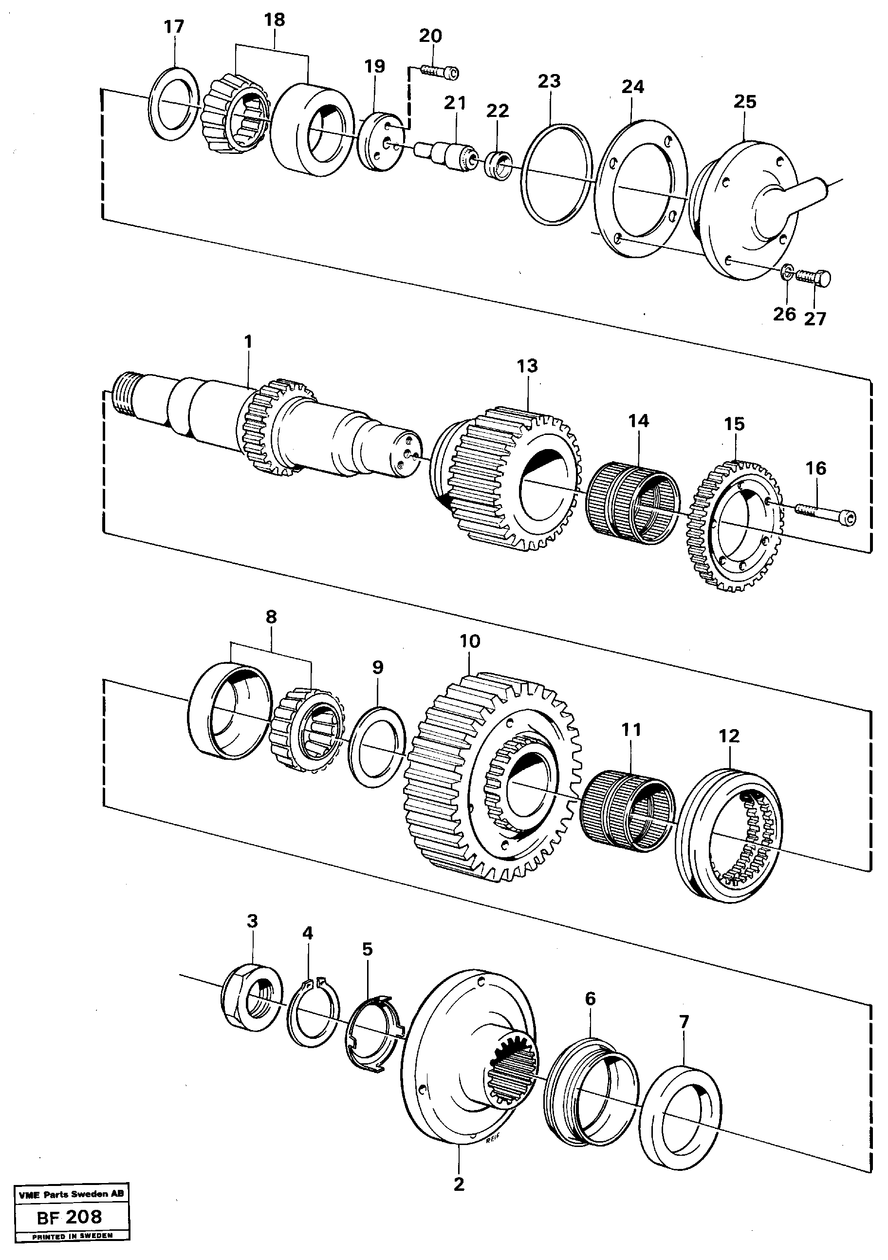 Upper shaft — volvo parts diagram