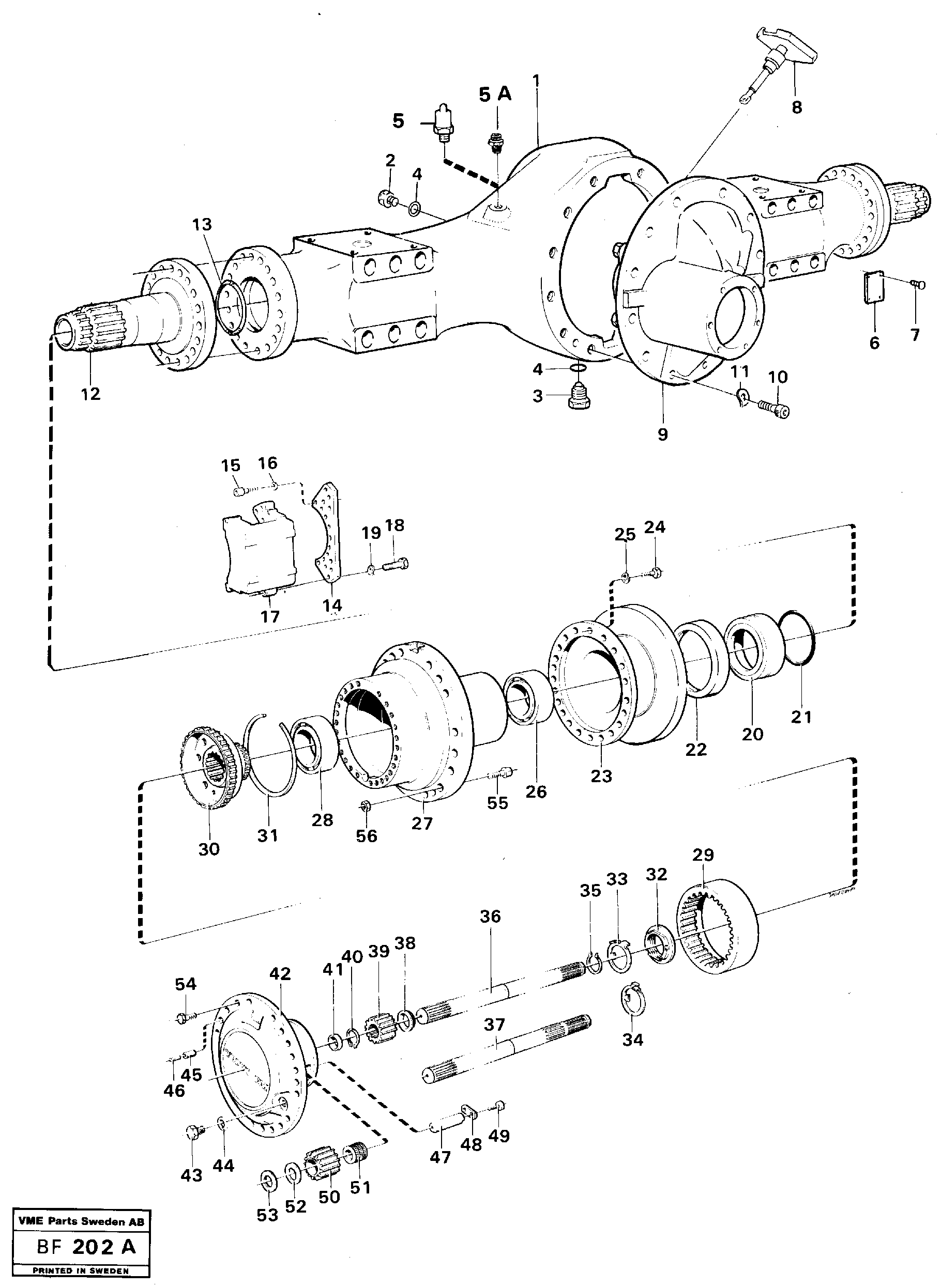 Planet shaft front Ah 54e Prod No 23549  AH 54E, 23549 — volvo parts diagram