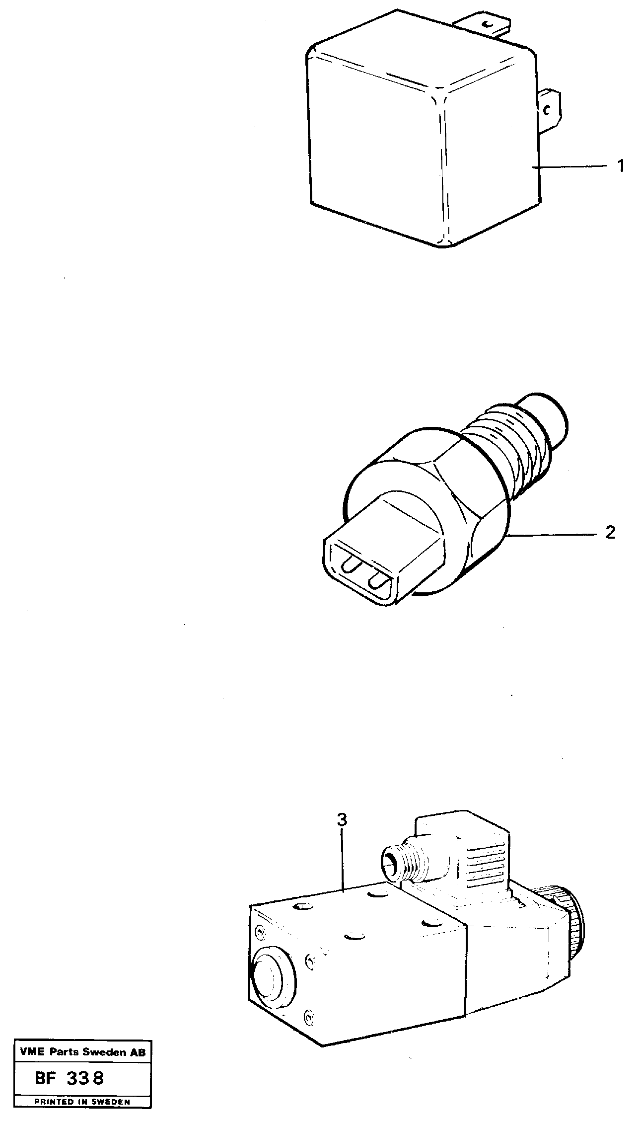 Relays, sensors and solenoid valves Reference list — volvo parts diagram