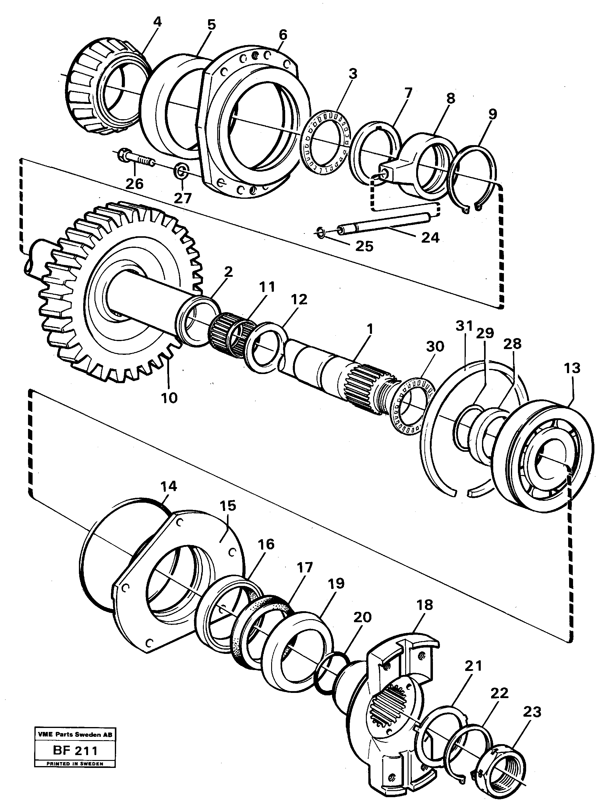 Drive shaft drop box Fl 652b — volvo parts diagram
