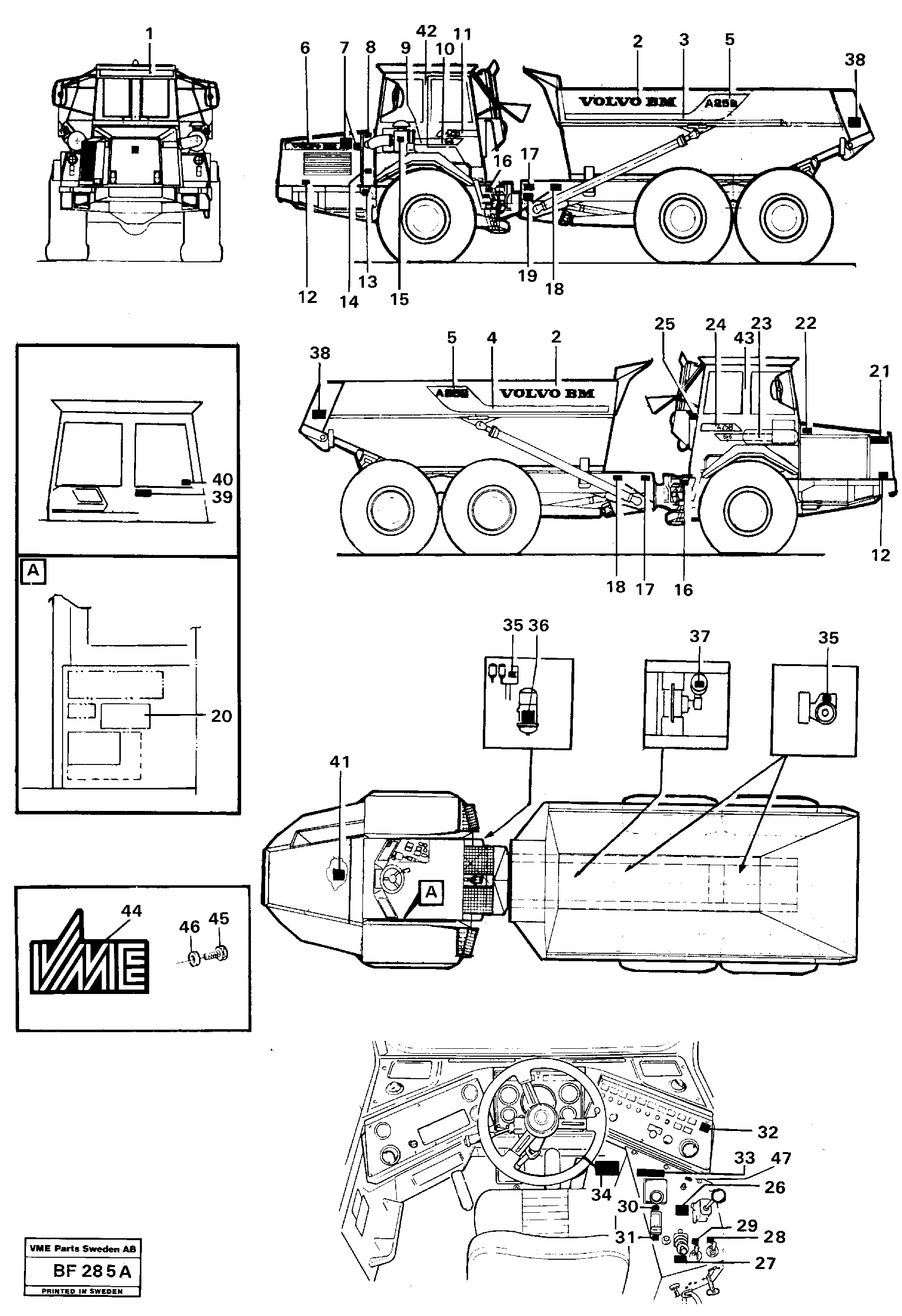 Decals  STD USA — volvo parts diagram