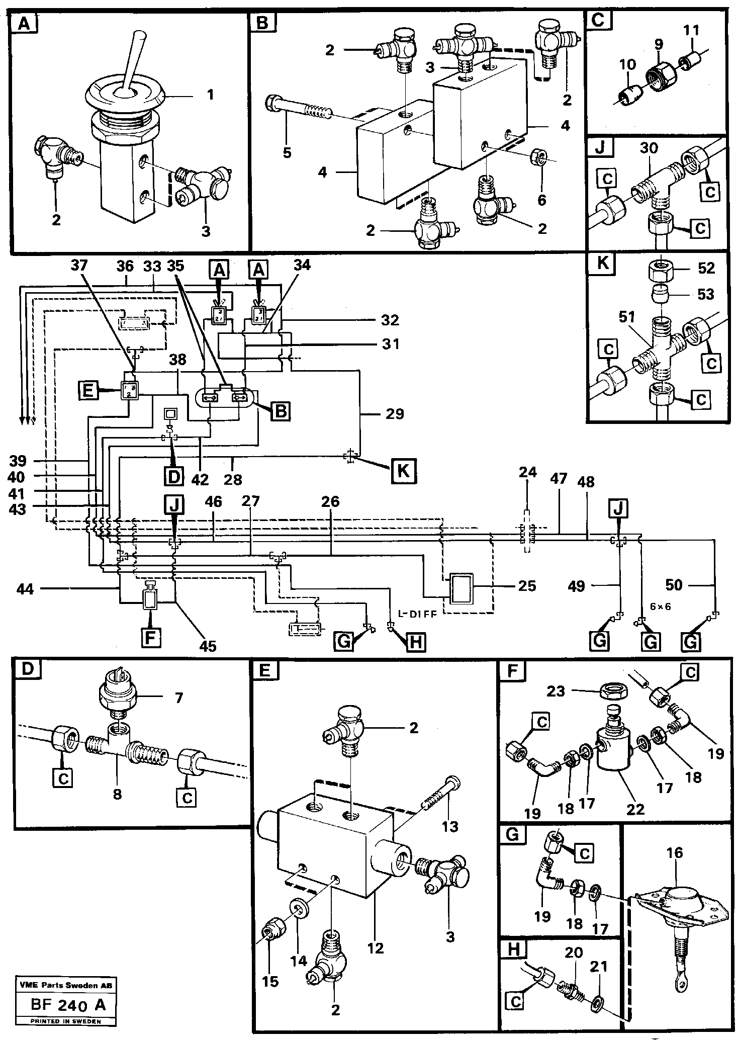 Comp. air controls, diff.contr.shuttle valve — volvo parts diagram