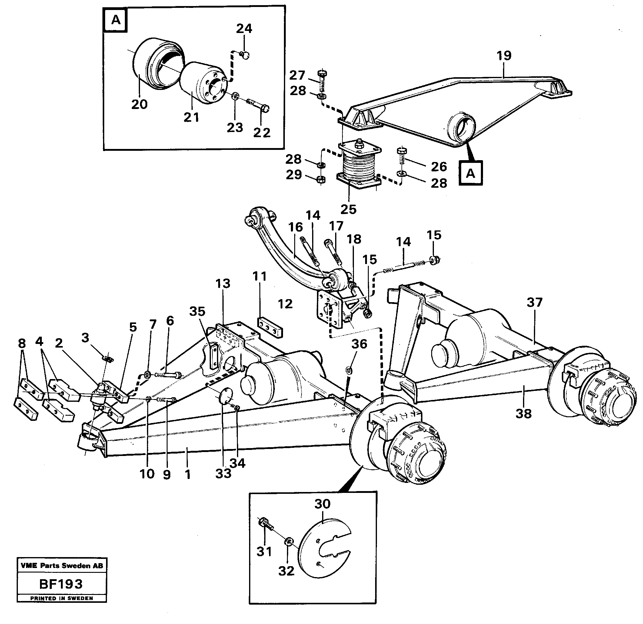 Bogie mounting block Front — volvo parts diagram