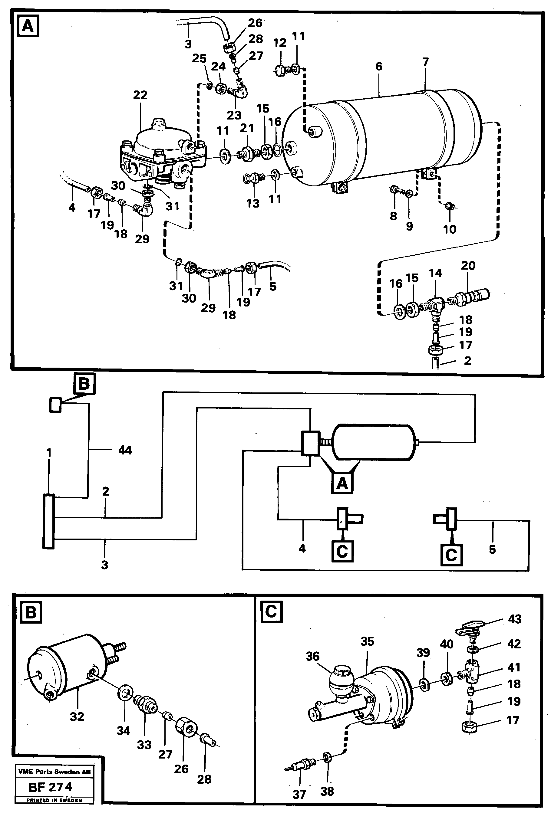 Brake system Trailer 6 X 6  6x6 — volvo parts diagram
