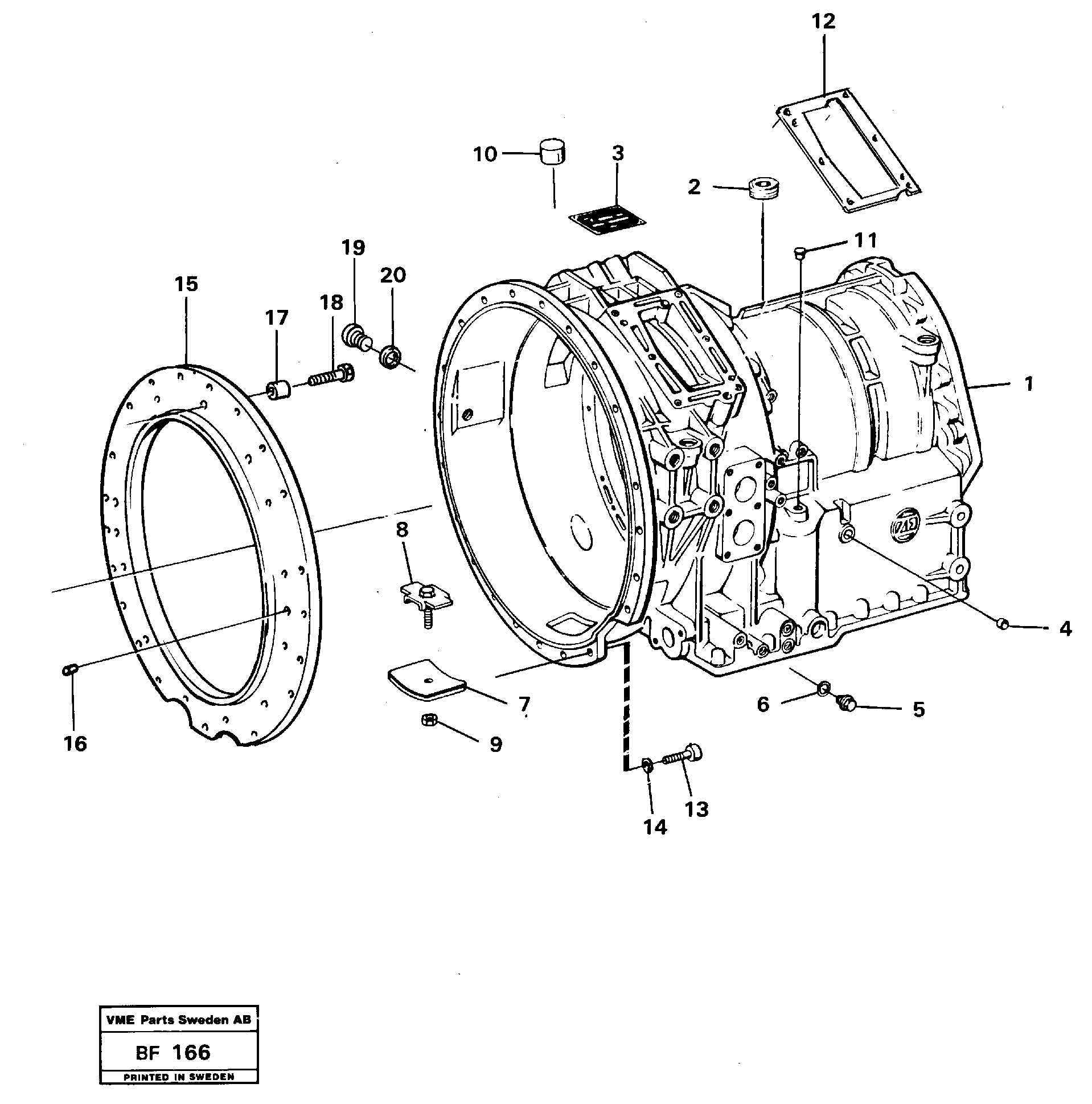 Gearbox housing — volvo parts diagram