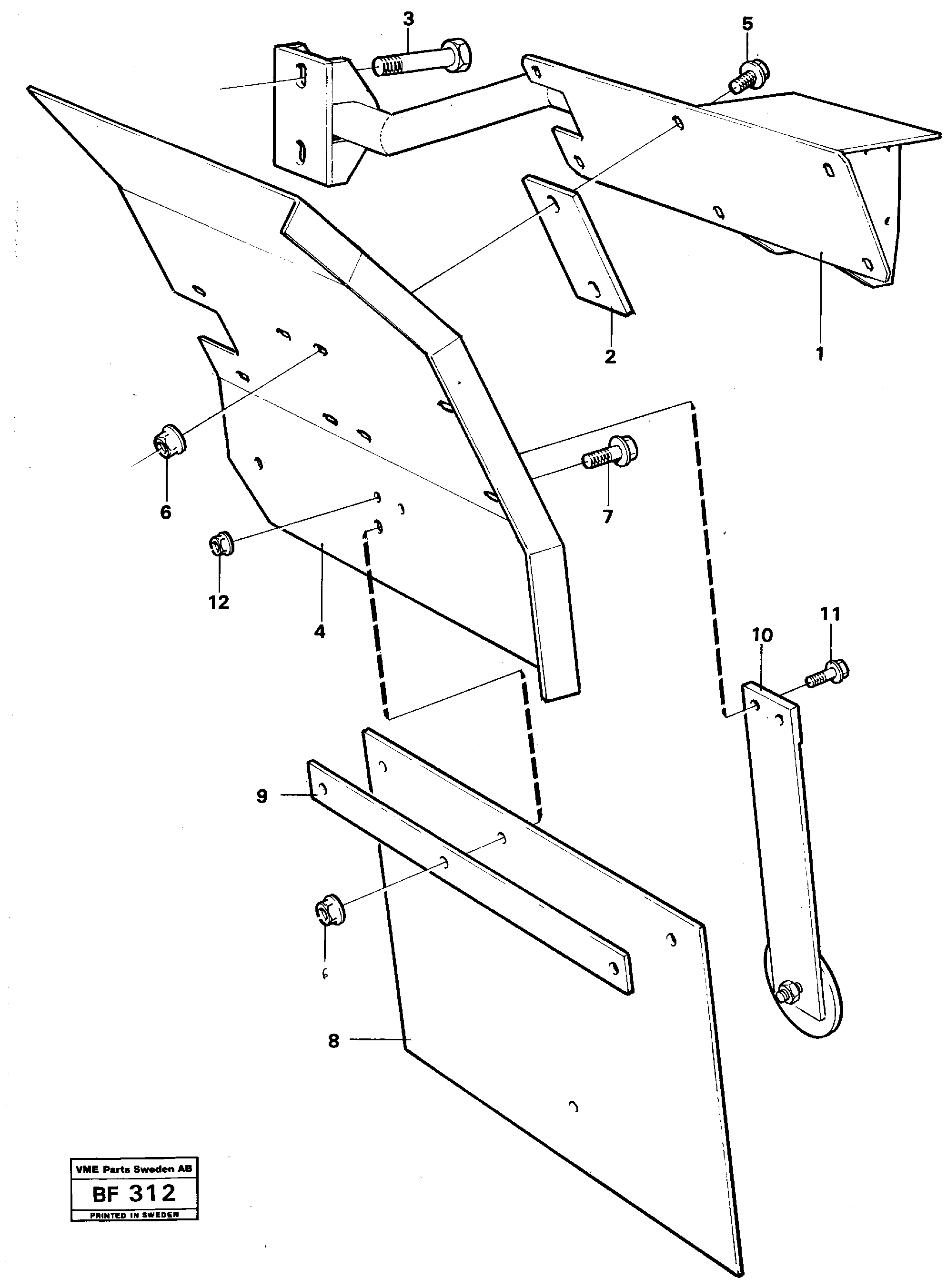 Rear mudguadrs 2,5 M  91972 — volvo parts diagram