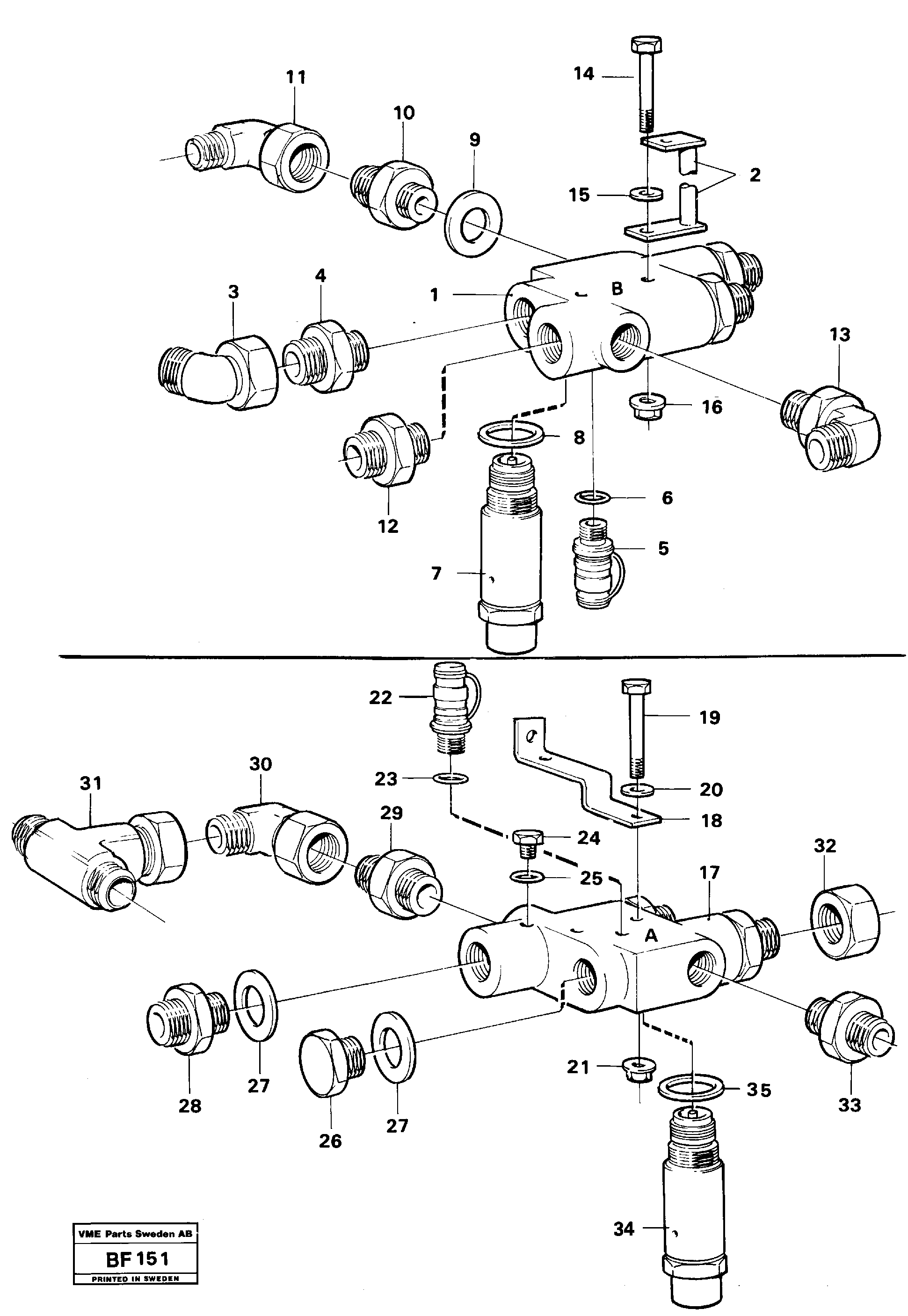 Check valve with fitting parts — volvo parts diagram