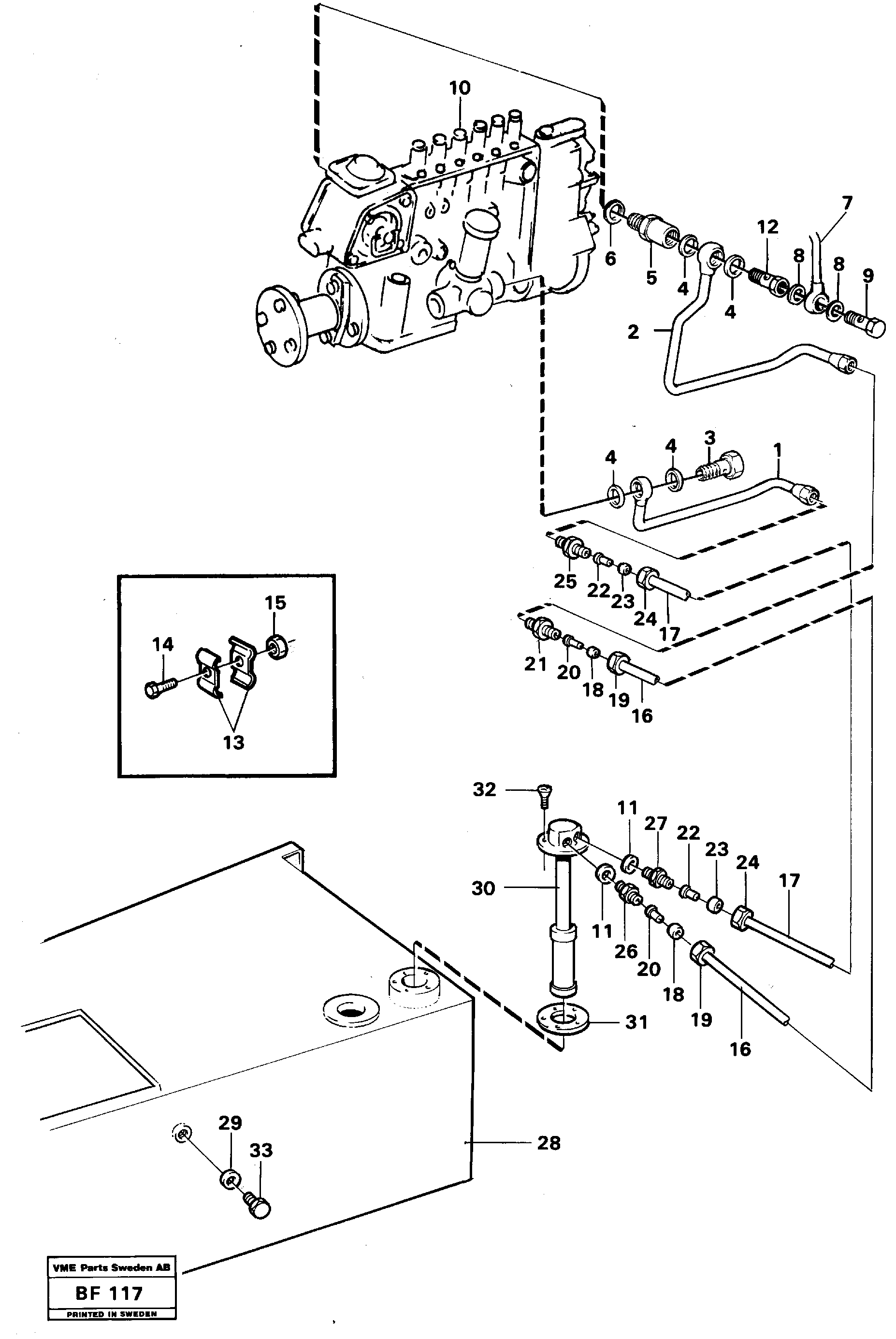Fuel pipe - Fuel tank — volvo parts diagram