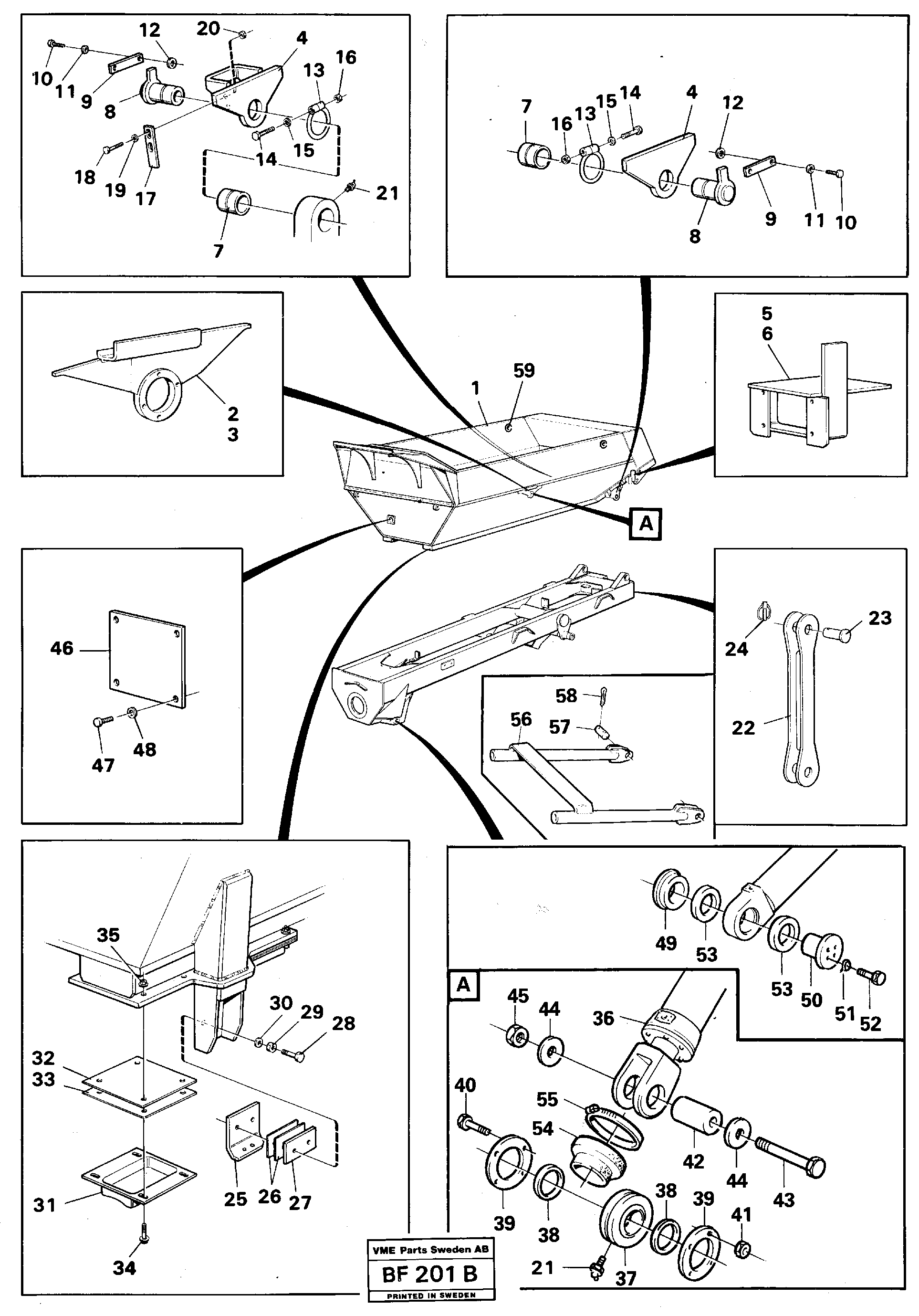 Dumper body with fitting parts — volvo parts diagram