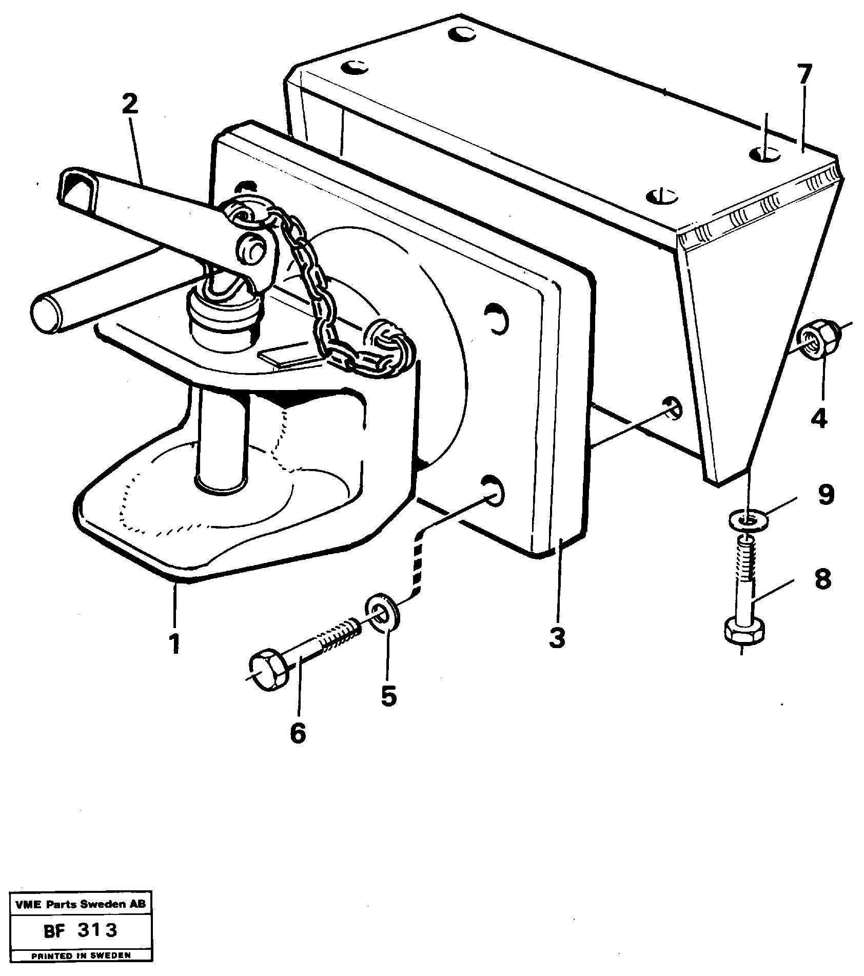 Towing brace  91861 90392 — volvo parts diagram