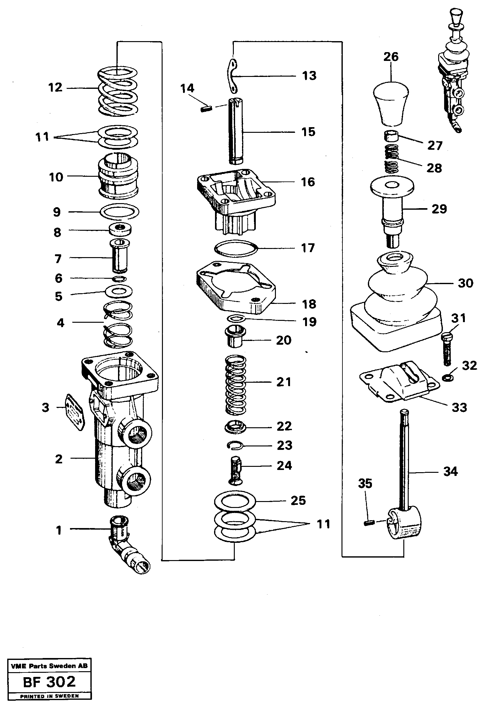Parking brake valve — volvo parts diagram