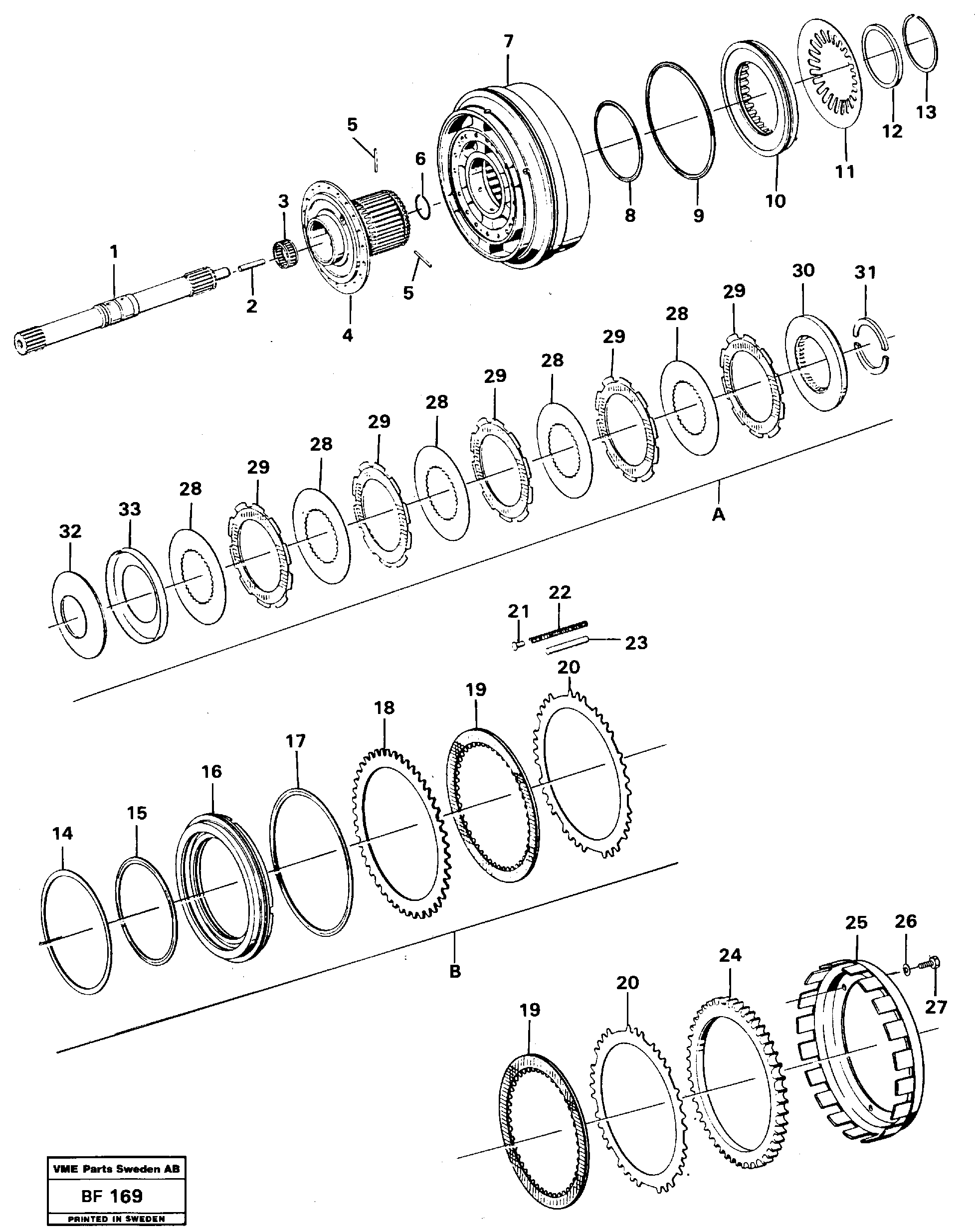Clutch A, B  A, B — volvo parts diagram