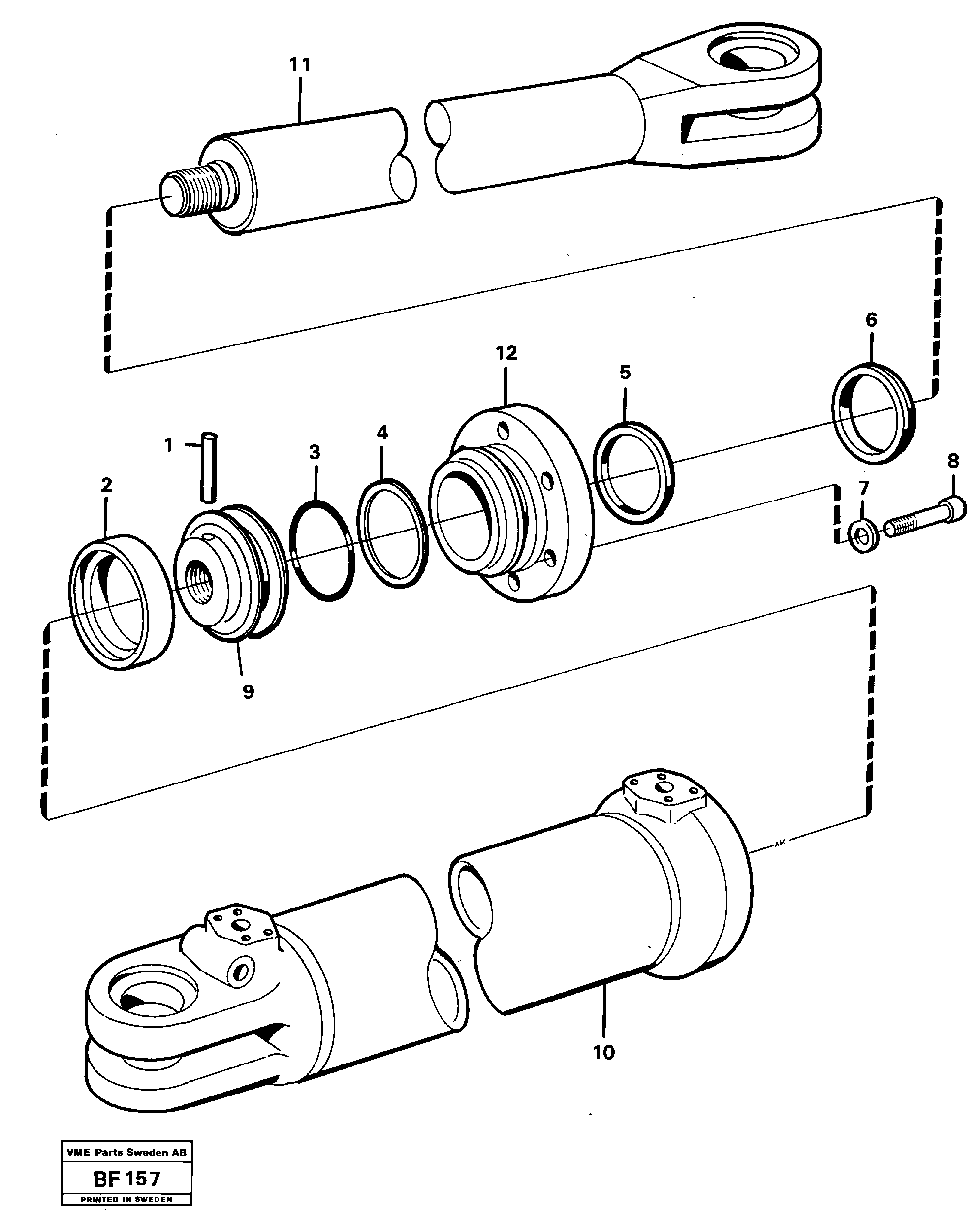 Steering cylinder — volvo parts diagram