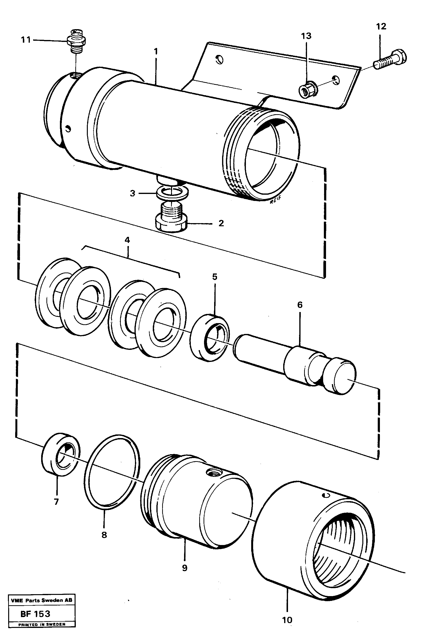 Damping cylinder with fitting parts — volvo parts diagram