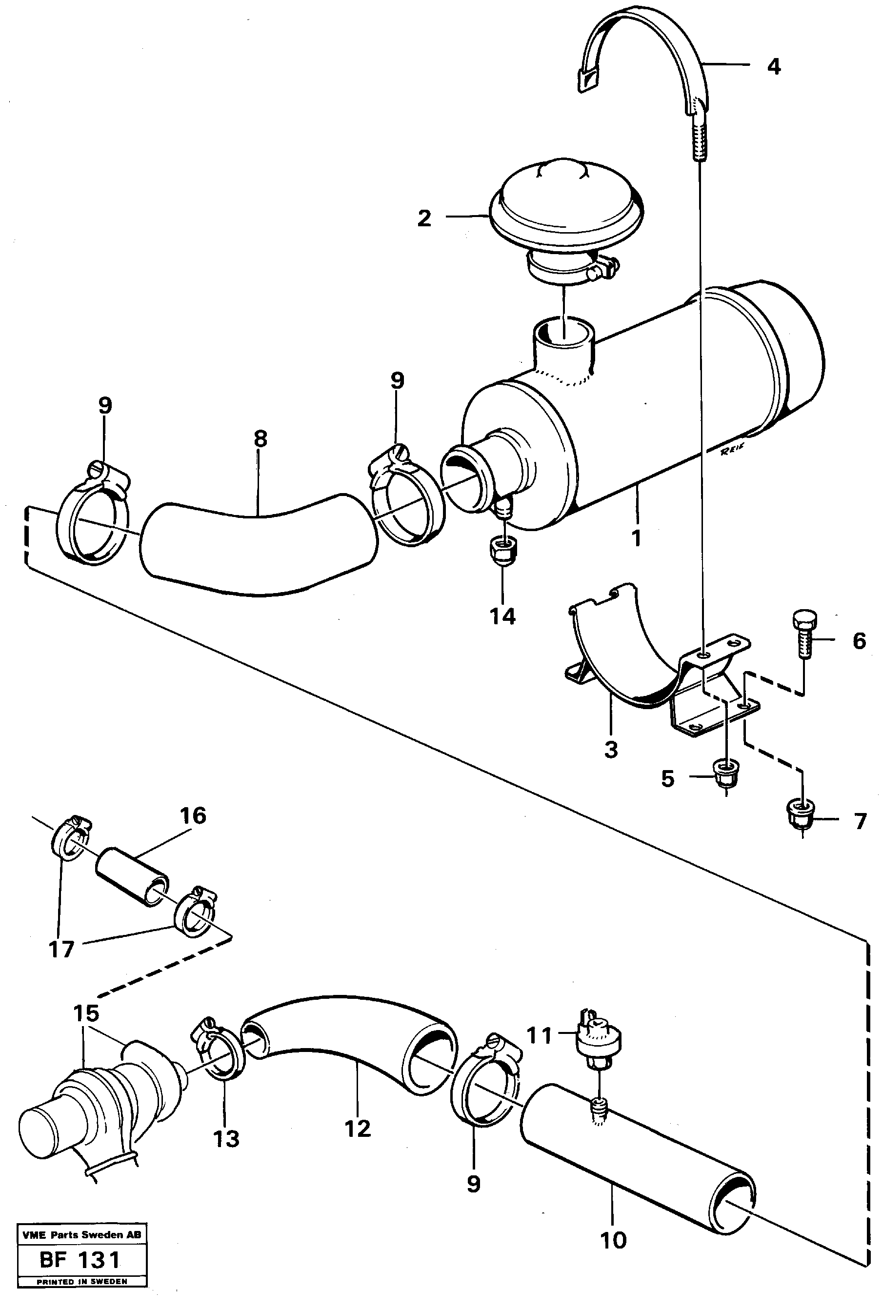 Inlet system — volvo parts diagram