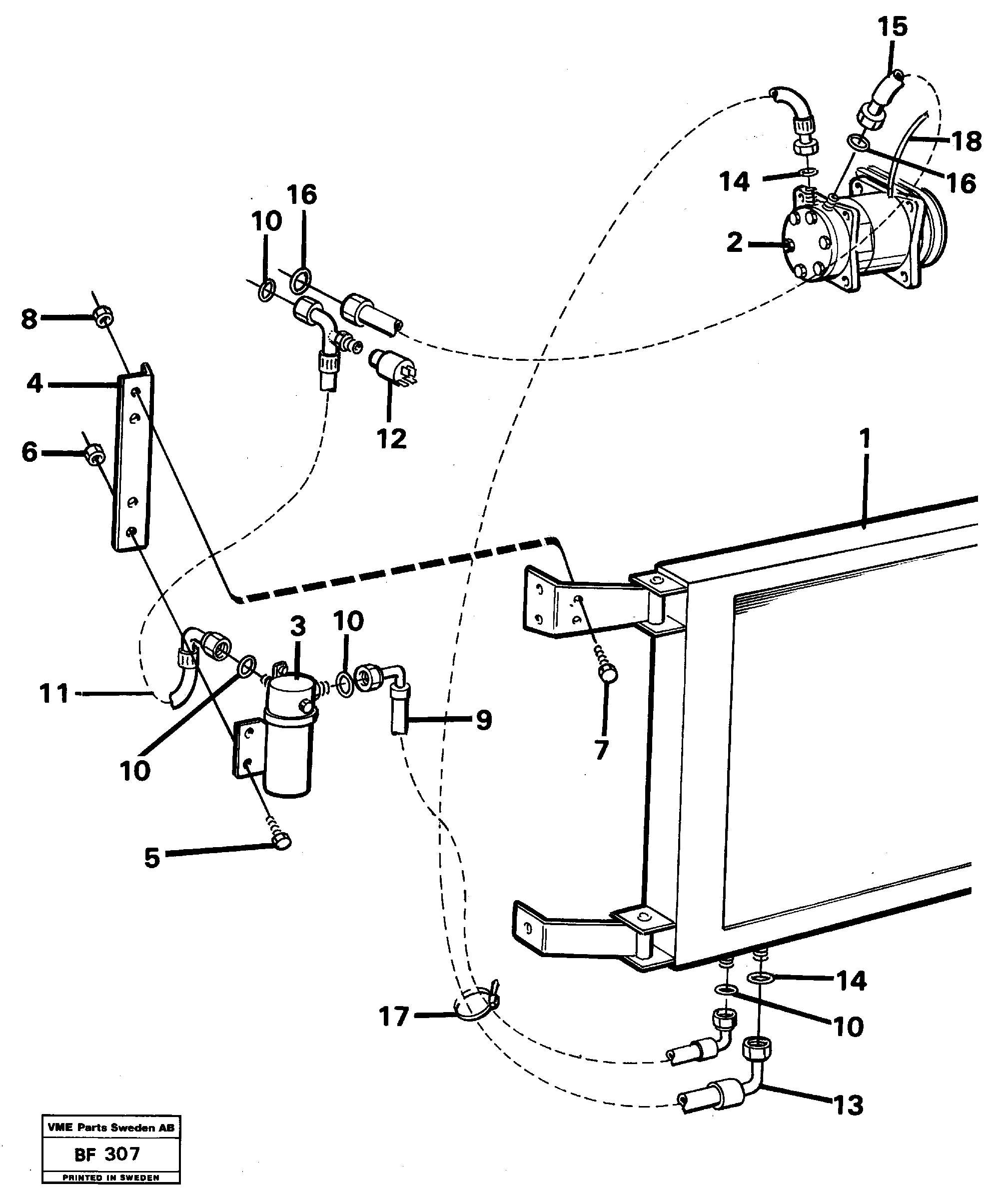 Air-conditioning cooling plant  90519 — volvo parts diagram