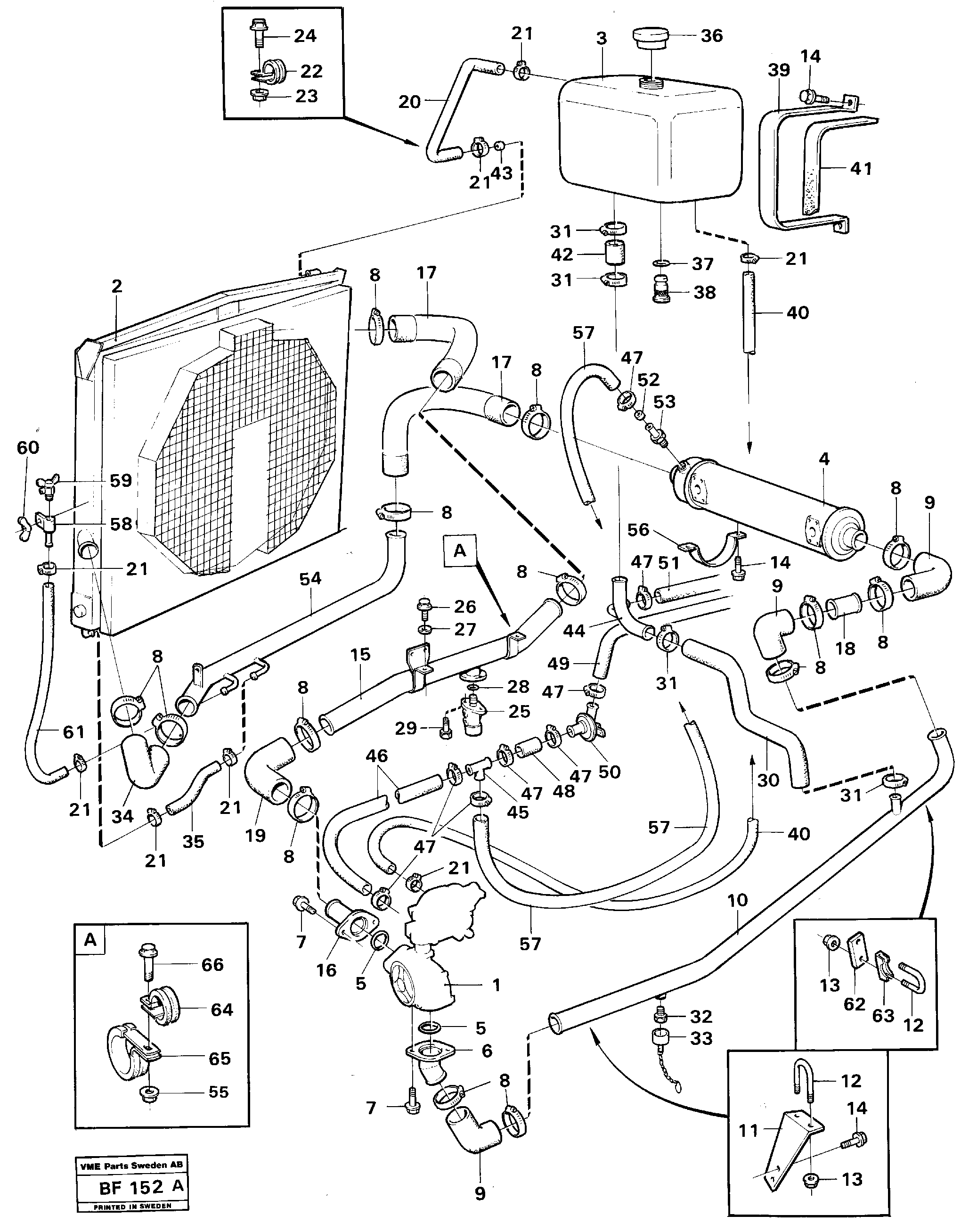 Cooling system — volvo parts diagram